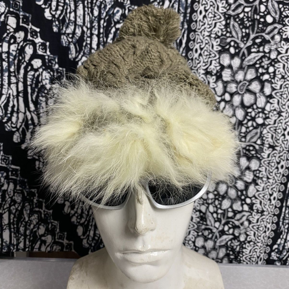 Japanese Brand × Vintage 2000s y2k mohair fur faux fuzzy angora beanie hats Size ONE SIZE - 1 Thumbnail