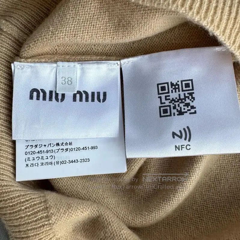Miu Miu Miu Miu Beige Long Sleeve Pullover Sweater . Size M / US 6-8 / IT 42-44 - 5 Thumbnail