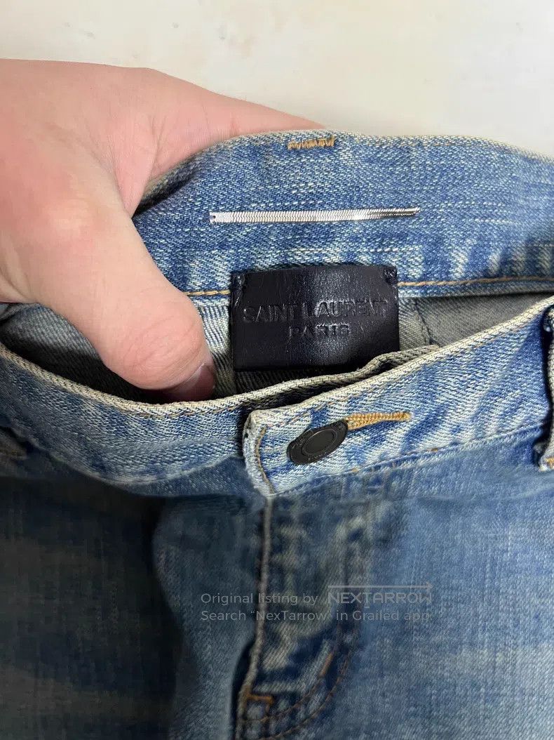 Saint Laurent Paris Saint Laurent Paris Blue Destroyed Denim Jeans Size US 31 - 3 Thumbnail