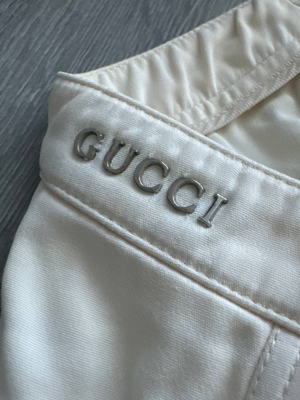 Gucci Vintage Gucci women’s pants white cotton steel logo Size 26" / US 2 / IT 38 - 8 Thumbnail