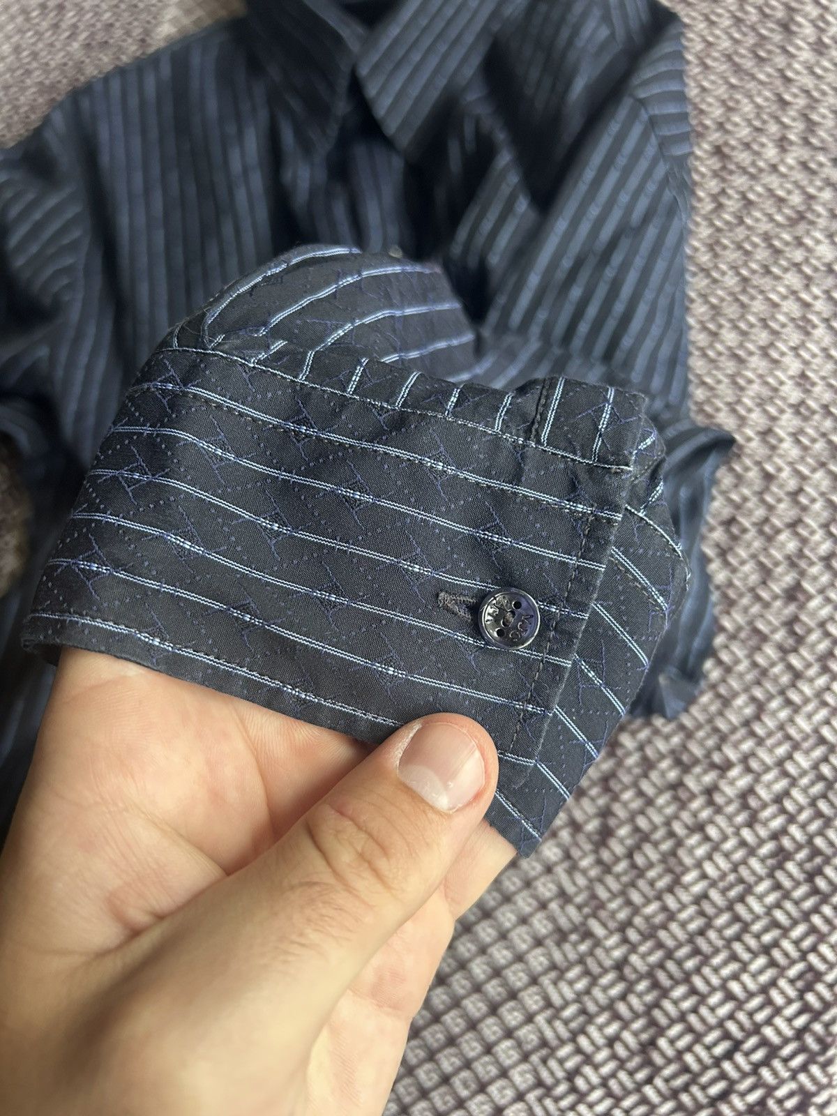 Versace Jeans Couture Versace Jeans Couture vintage Shirt Mens Striped Luxury Rare Size US XL / EU 56 / 4 - 8 Thumbnail