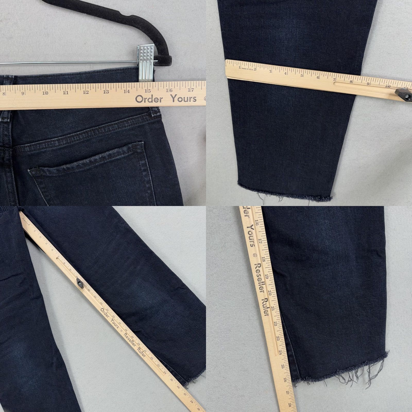 Banana Republic Banana Republic Jeans Womens 28 Blue Dark Wash High Rise Straight Crop Raw Hem Denim Cotton Blend Stretch Distressed 90s City Preppy Womens Size 28" / US 6 / IT 42 - 9 Thumbnail