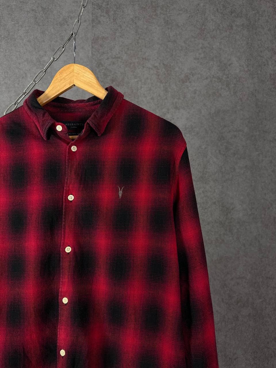 Allsaints Allsaints luxury designer flannel logo relaxed shirt Size US L / EU 52-54 / 3 - 2 Thumbnail