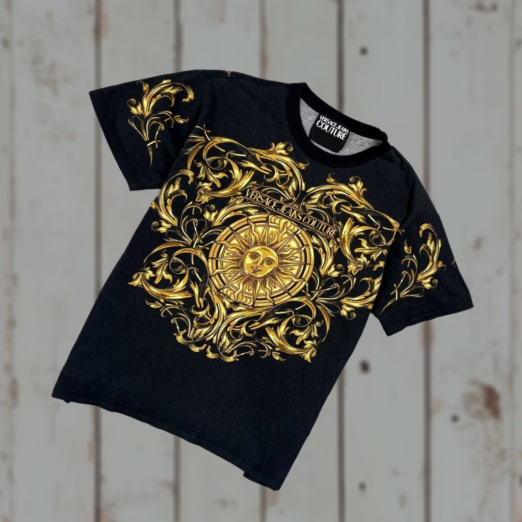 Versace Jeans Couture Versace Jeans Couture Baroque Logo T Shirt Men Size M Black Size US M / EU 48-50 / 2 - 1 Thumbnail