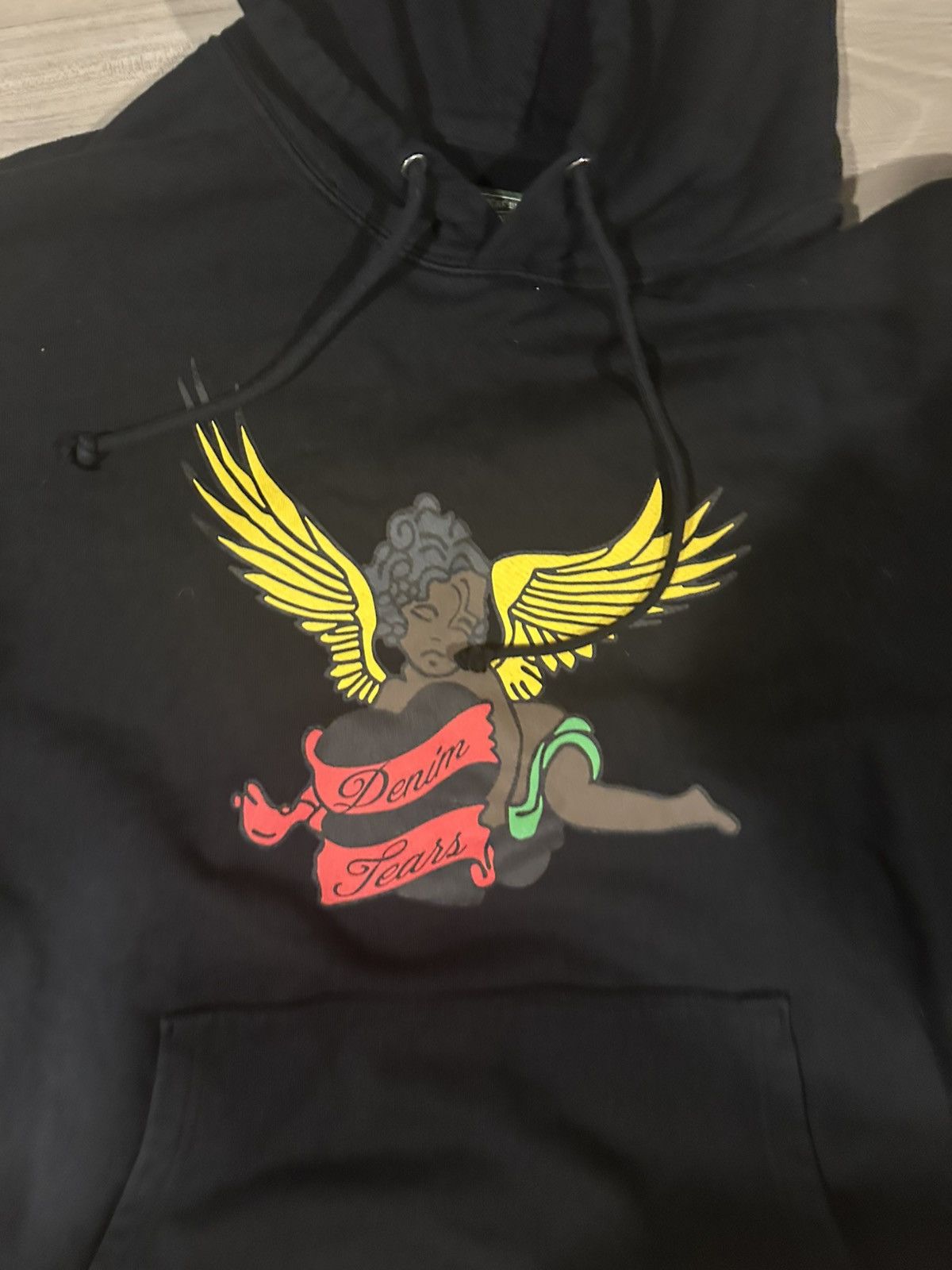 DENIM TEARS Denim Tears Black Cherub Hoodie XXL Size US XXL / EU 58 / 5 - 2 Thumbnail