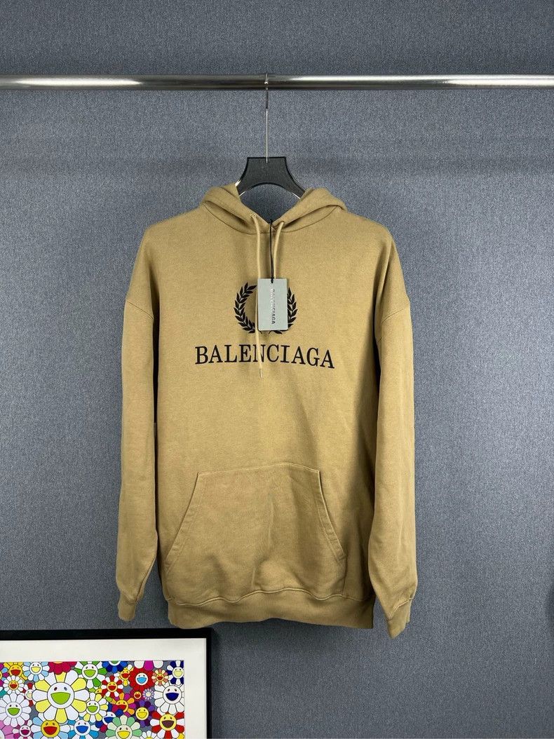 Balenciaga Balenciaga Khaki Hoodie with Logo - dmc Size US M / EU 48-50 / 2 - 1 Thumbnail