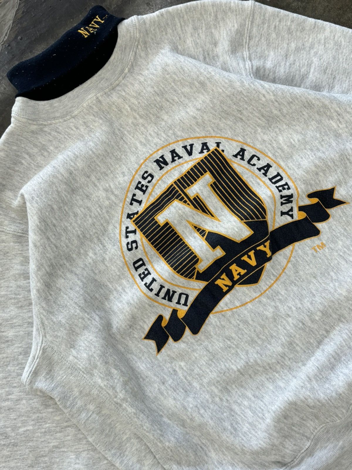 Vintage Vintage United States Navy Faux Turtleneck Crewneck Large Size US L / EU 52-54 / 3 - 1 Thumbnail