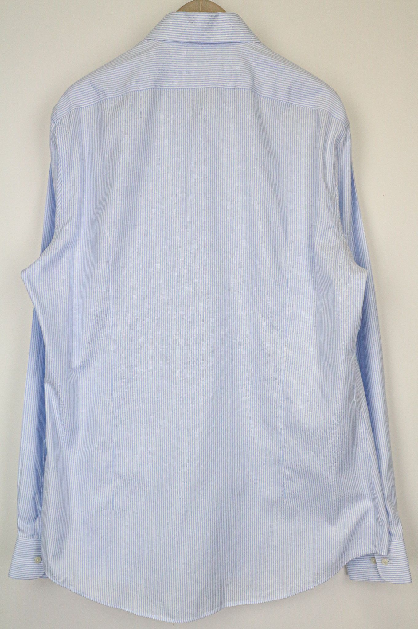 Suitsupply 45L/17 3/4L Extra Slim Blue Cotton Stripe Shirt 79232 Size 44R - 2 Thumbnail