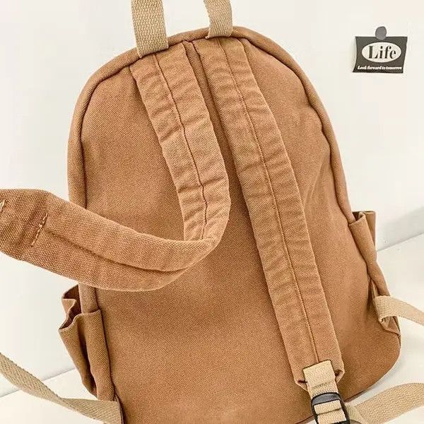 Japanese Brand Fashion Canvas backpack aesthetic Size ONE SIZE - 3 Thumbnail