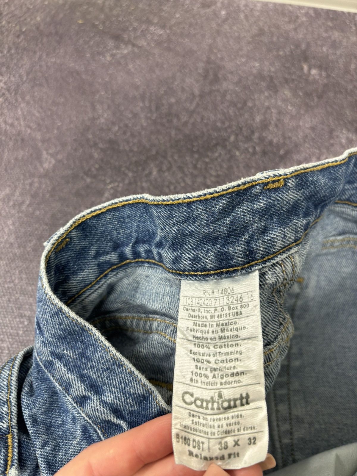Carhartt Vintage 90s Carhartt Relaxed Fit Blue Work Denim Baggy Jeans Size US 38 / EU 54 - 13 Thumbnail