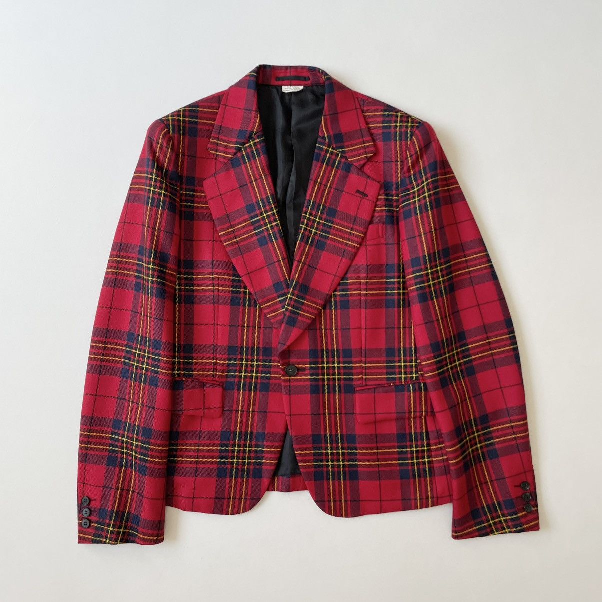 Comme des Garcons Homme Plus A/W 14 Oversized Lapel Tartan Wool Blazer Size 38R - 1 Thumbnail