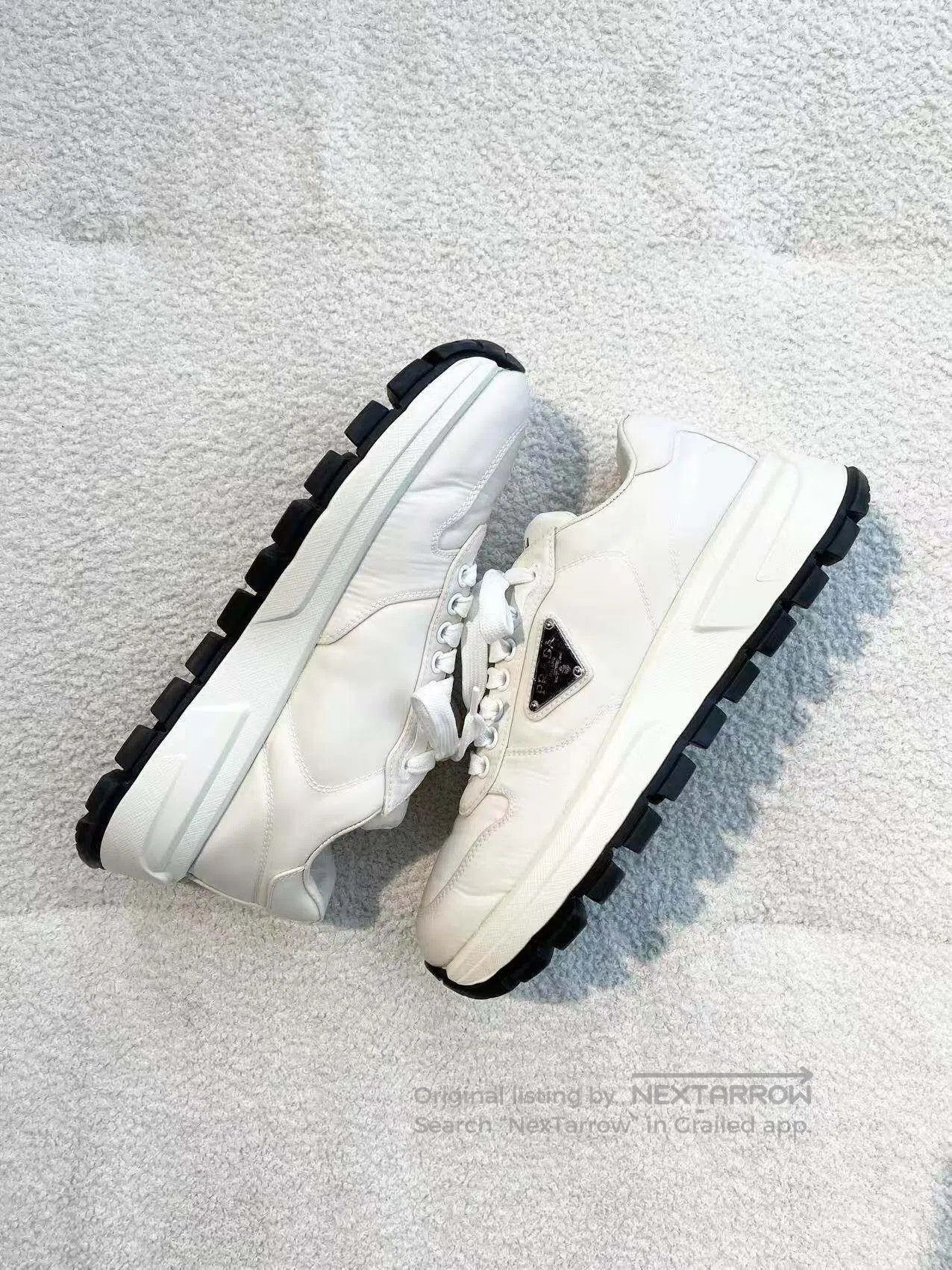 Prada Prada White triangle sneakers| Size US 7 / IT 37 - 4 Thumbnail