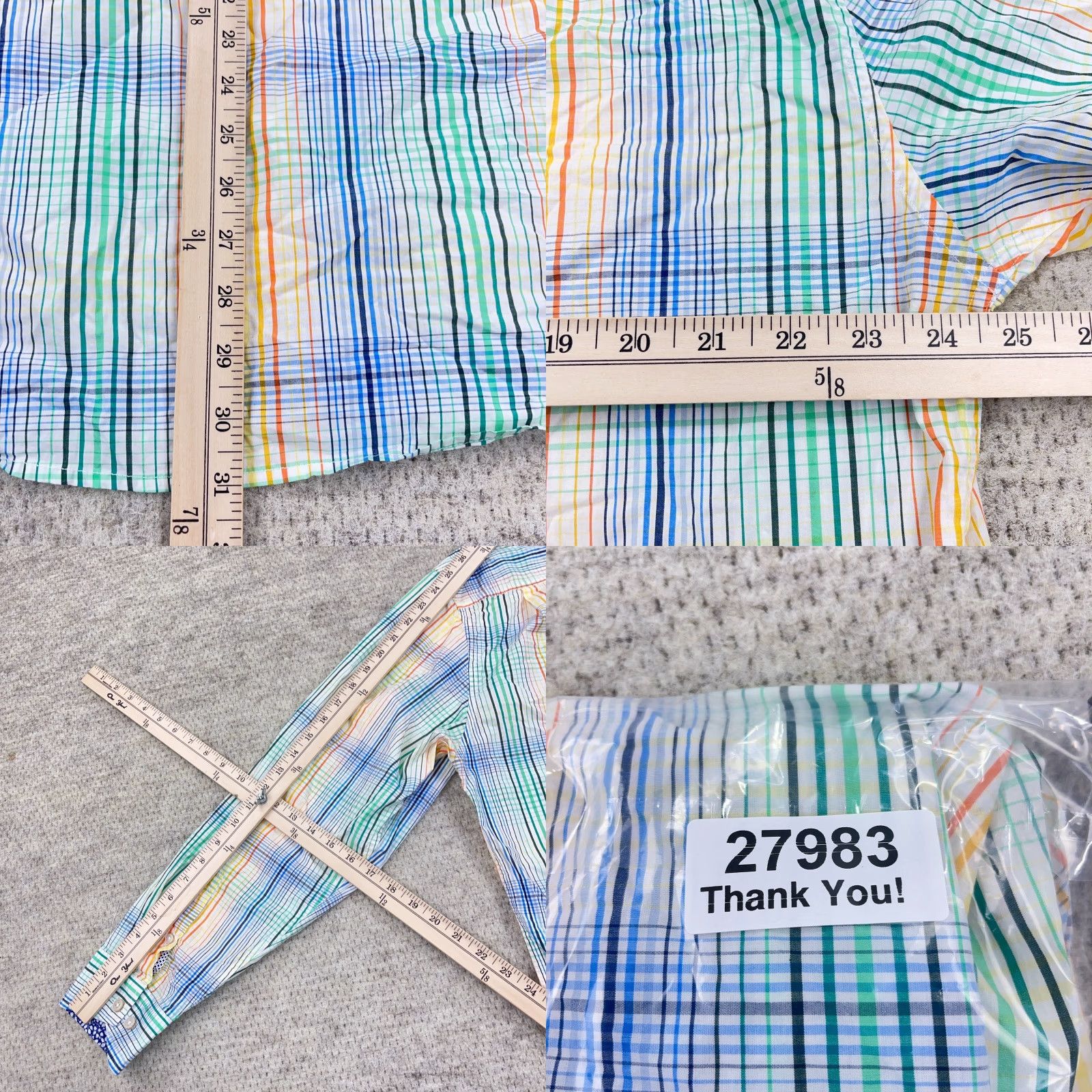 Tommy Bahama Tommy Bahama Shirt Men XL Multicolor Plaid Button-Up Dress Poplin Pima Casua l Size 46R - 8 Thumbnail
