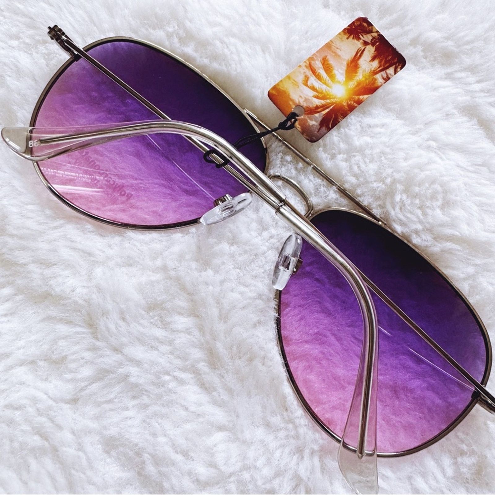 Other Rosalia Purple Full Rim Aviator Sunglasses Size ONE SIZE - 11 Thumbnail
