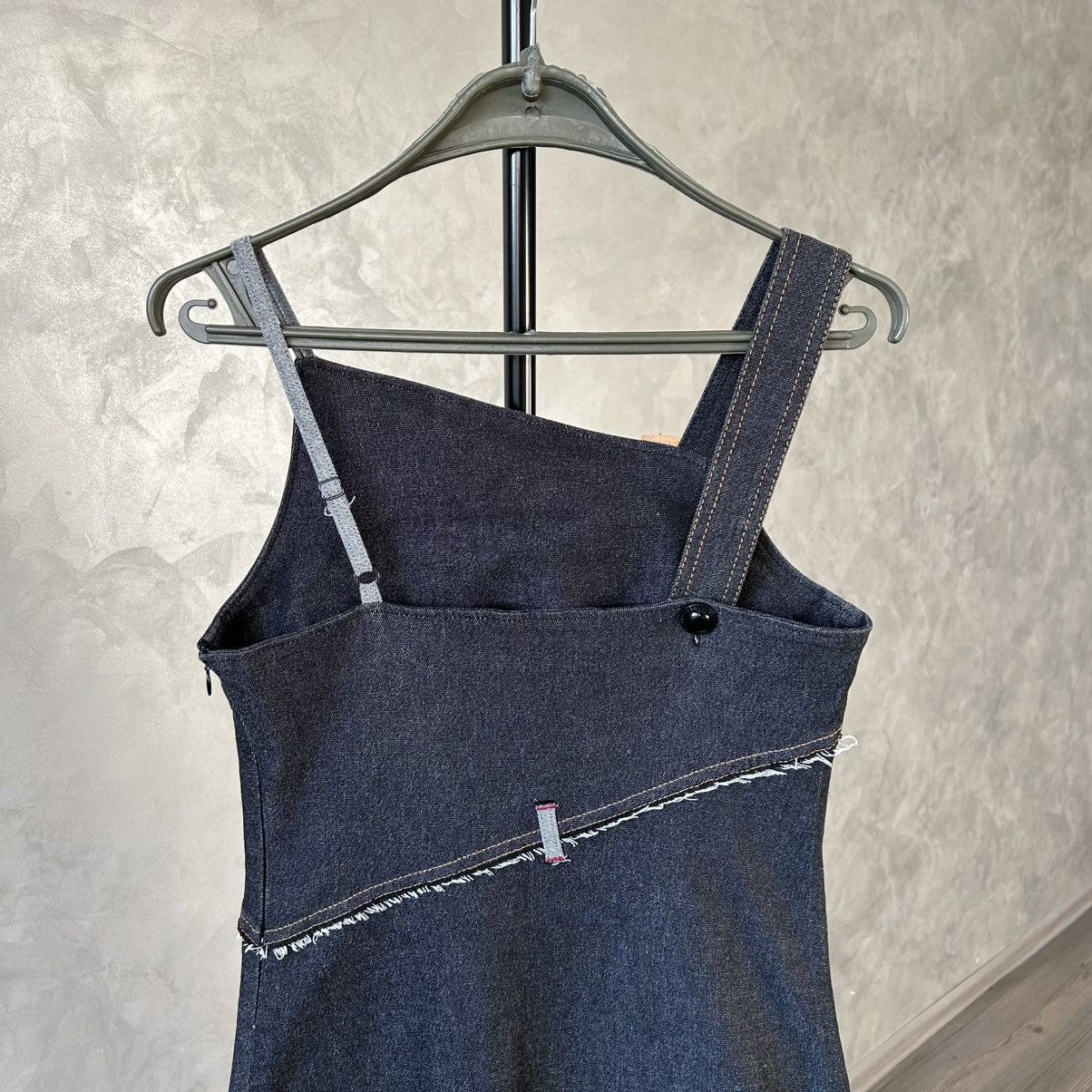 Cop Copine Vintage Cop Copine Asymmetrical Dark Wash Denim Dress Size M / US 6-8 / IT 42-44 - 6 Thumbnail