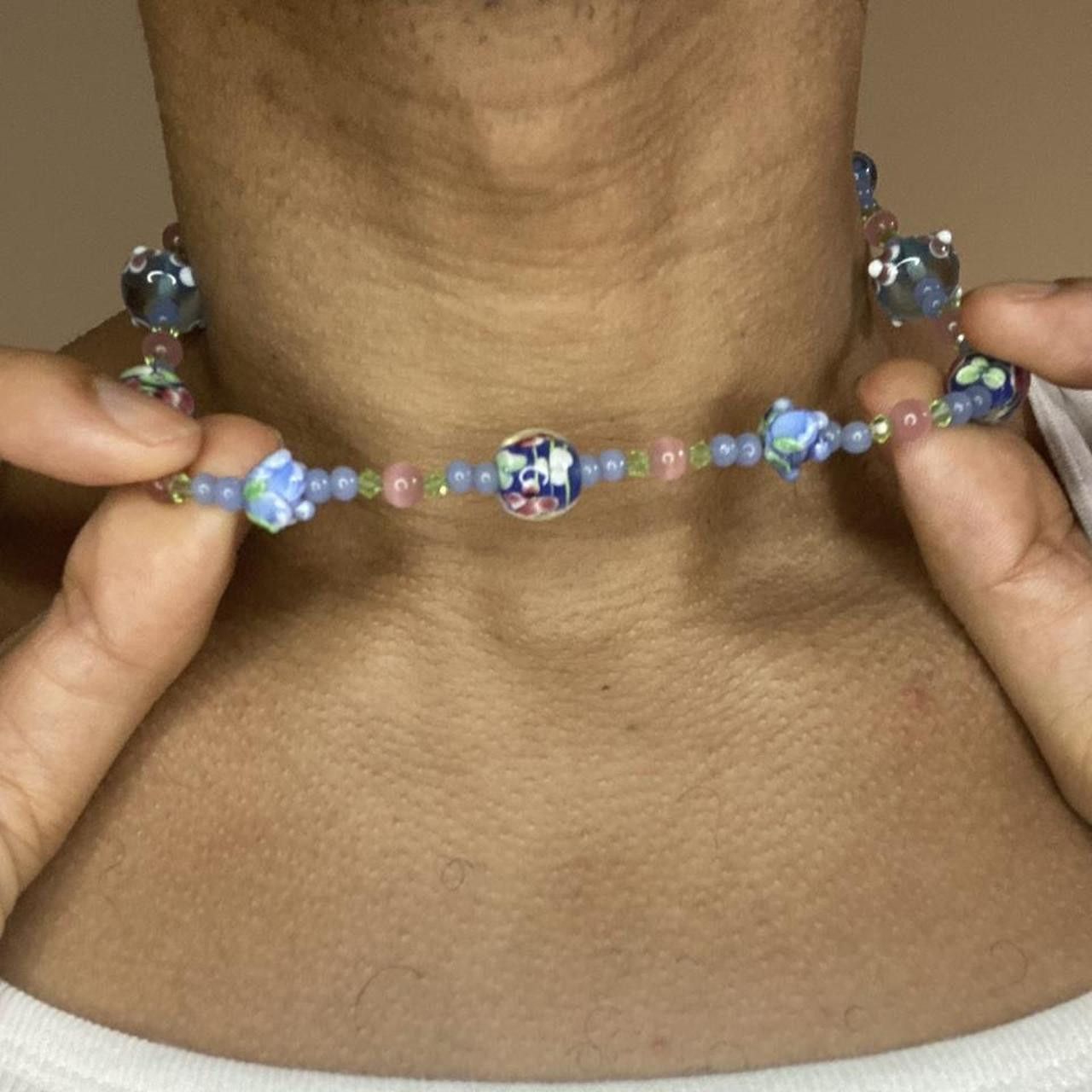 Jewelry × Other PINK PASTEL FLORAL BEADED CHOKER NECKLACE Size ONE SIZE - 4 Thumbnail