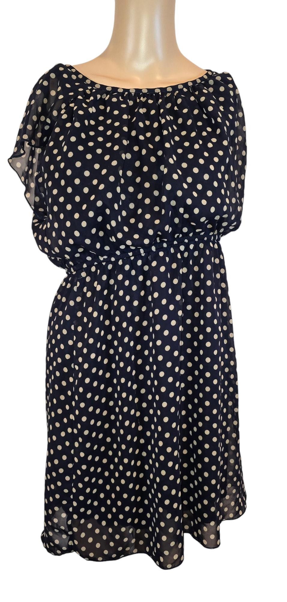 Designer Sweet Storm Women's Dress - Elegant Navy with Floral Design Size L / US 10 / IT 46 - 1 Thumbnail