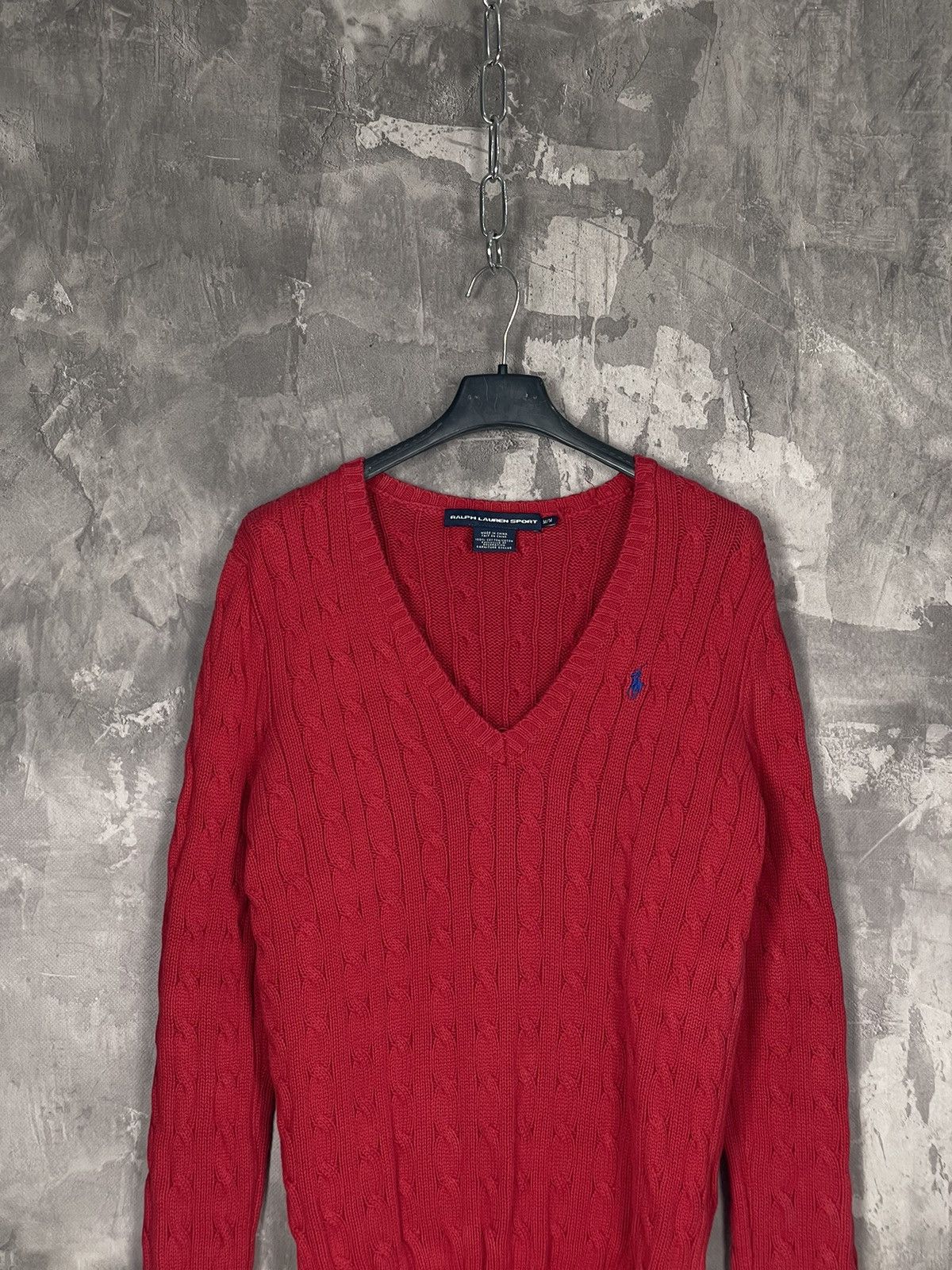 Polo Ralph Lauren Ralph Lauren Cable Knit Cashmere Wool V-neck Sweater Size M / US 6-8 / IT 42-44 - 2 Thumbnail