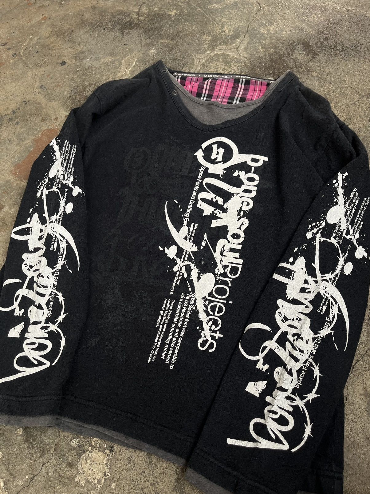 If Six Was Nine 2000s JAPANESE BONEAOUL POEM DOUBLE LAYER GOTHIC PUNK STYLE Size US M / EU 48-50 / 2 - 4 Thumbnail