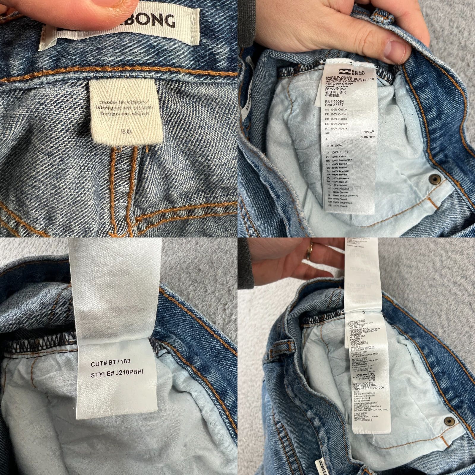 Billabong Billabong Women's Denim Cuffed High Waisted Shorts Size 28 Straight Leg Casual Blue 5-Pocket Womens Button Logo Vintage: No Size 29" - 8 Thumbnail