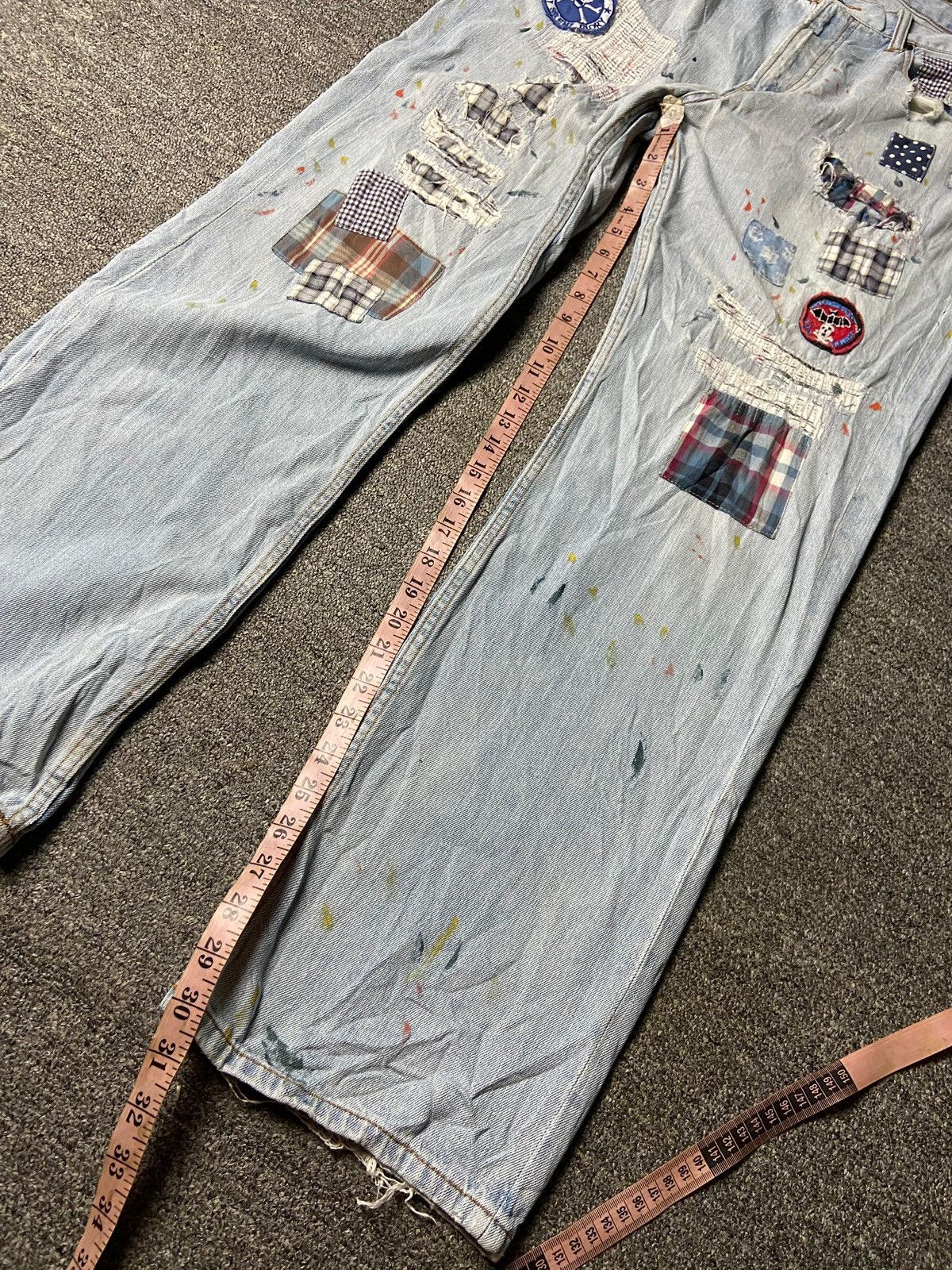 Japanese Brand ILLS Brand Custom Patchwork Denim Jeans (157) Size US 34 / EU 50 - 5 Thumbnail