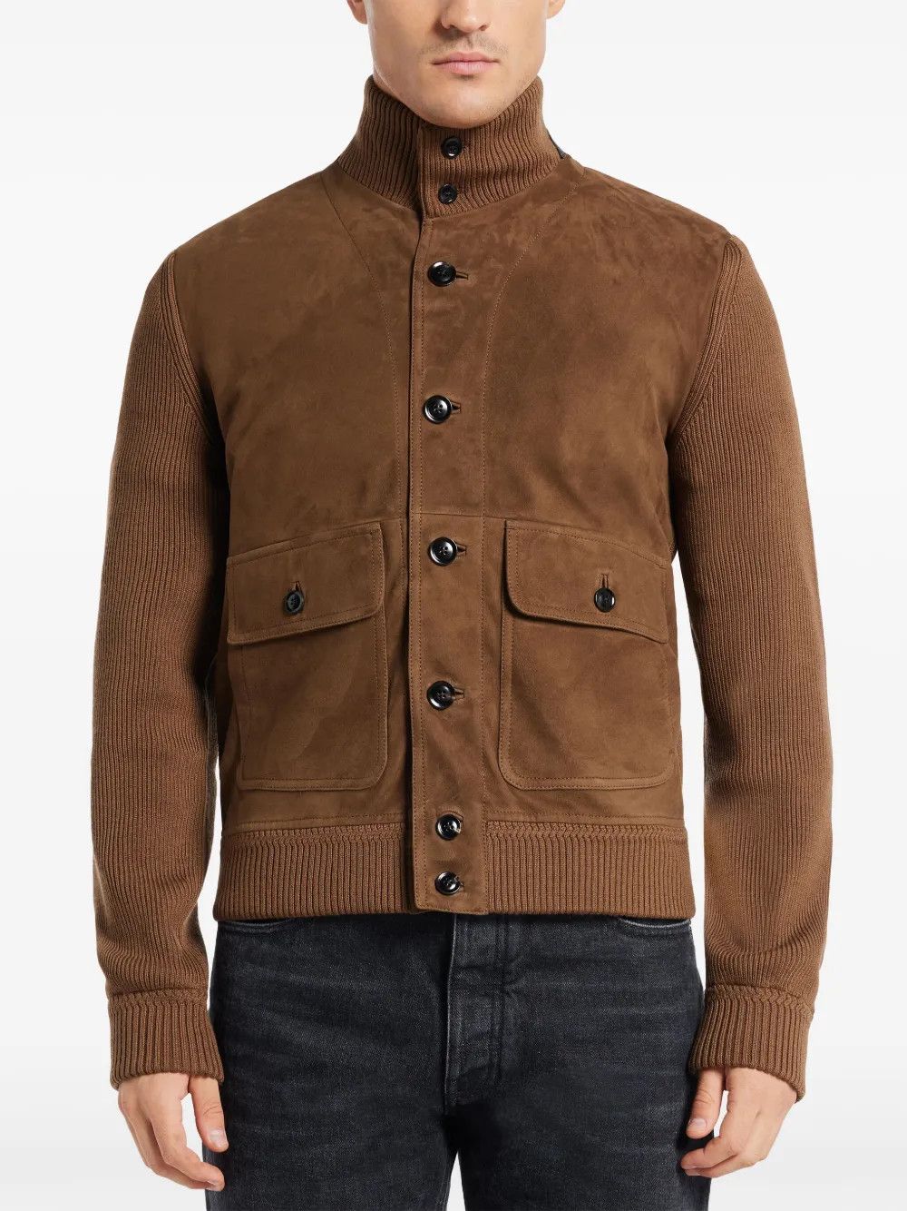 Tom Ford o1w1db10925 KBF001 Knitwear Button Jacket in Brown Size US XXL / EU 58 / 5 - 3 Thumbnail