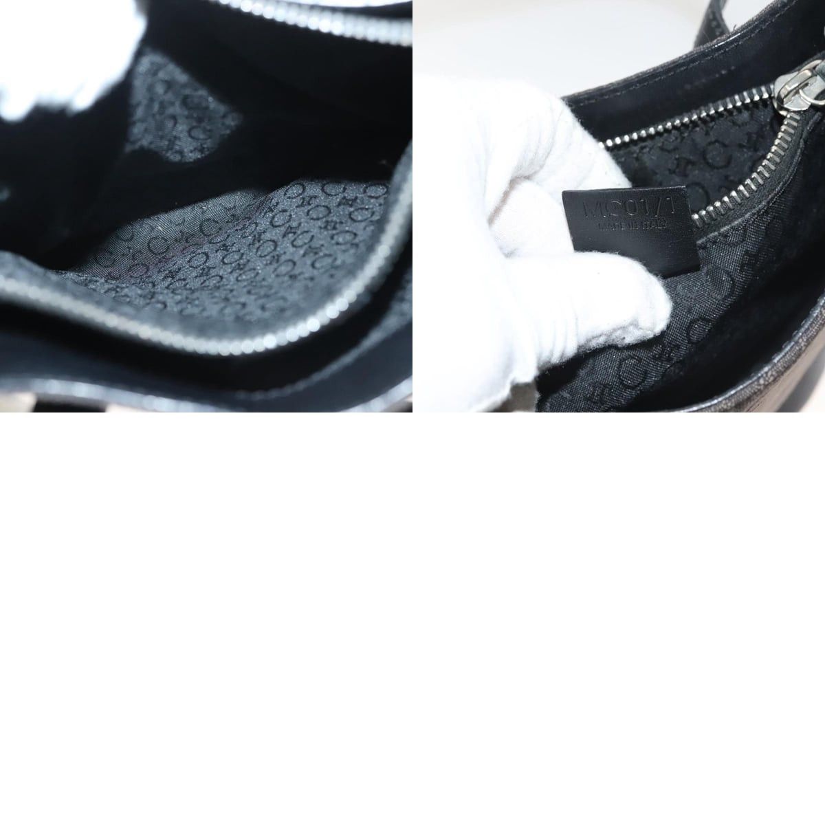 Celine CELINE C Macadam Canvas Hand Bag Black Silver Size ONE SIZE - 12 Thumbnail