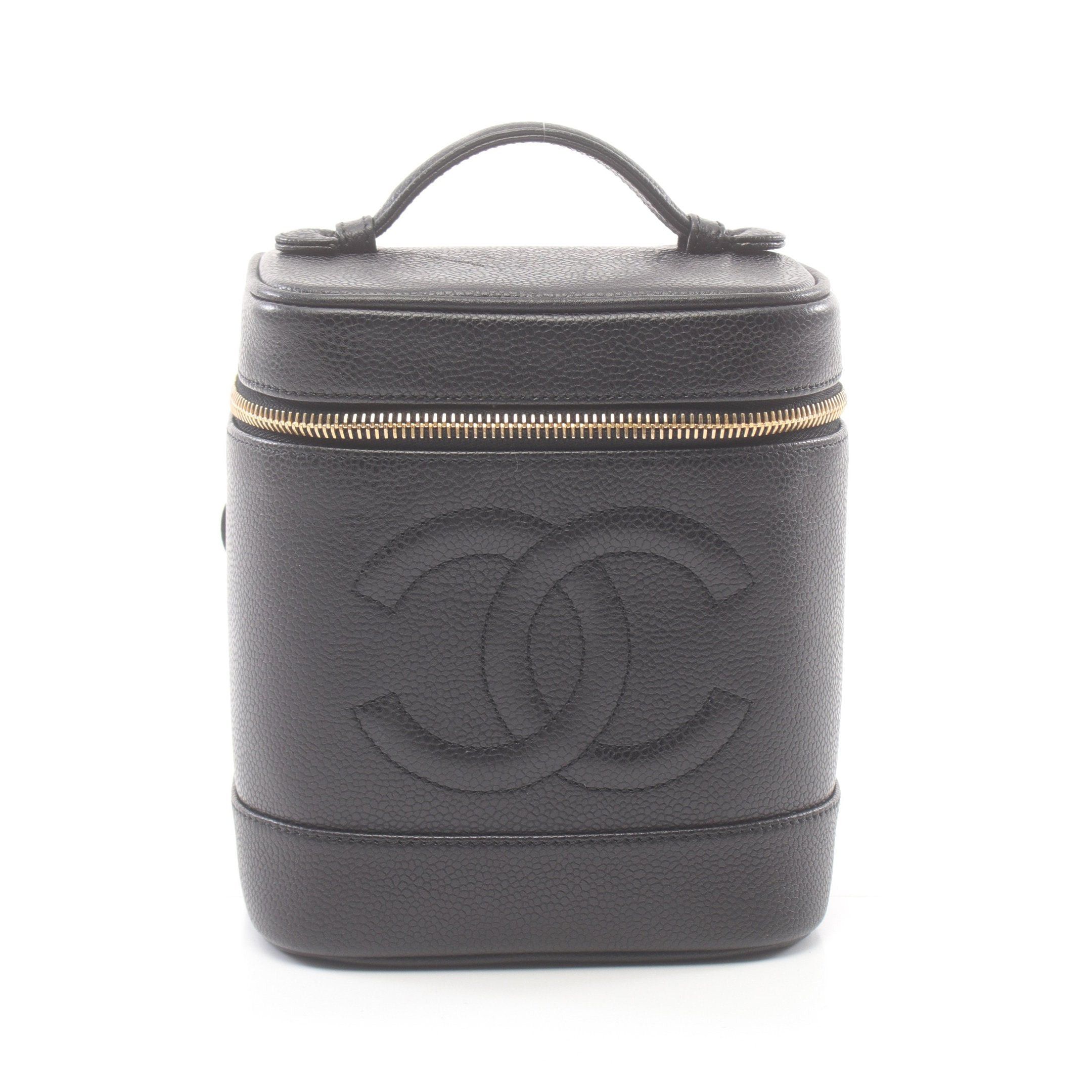 Chanel Chanel Coco Mark Handbag Vanity Bag Caviar Skin Black Gold Hardware Size ONE SIZE - 1 Thumbnail