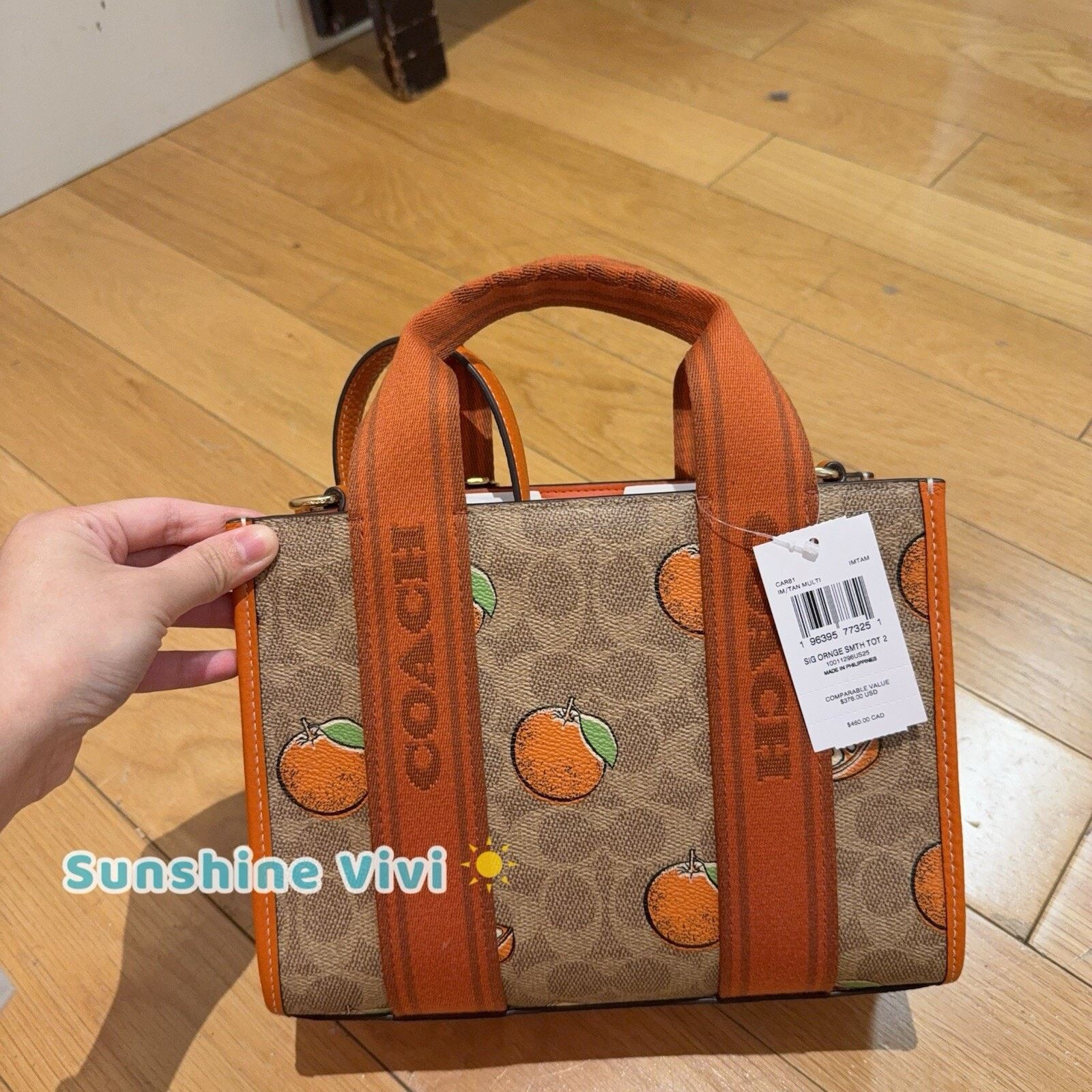 Coach NWT COACH Smith Tote Bag 24 Signature Orange Print CAR81 Size ONE SIZE - 3 Thumbnail