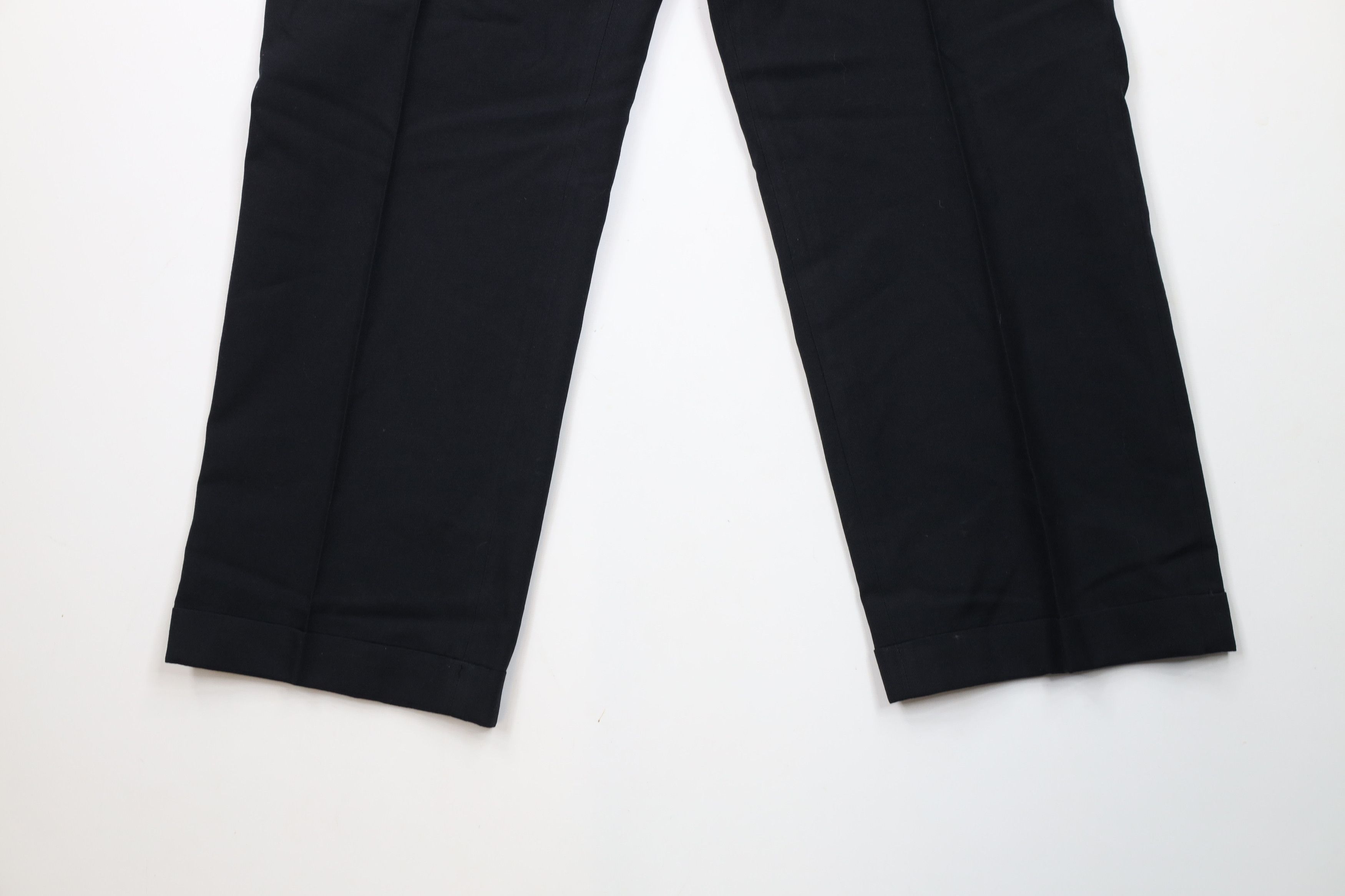 Vintage Vintage 70s Streetwear Wool Cuffed Wide Leg Pants Black USA Size US 34 / EU 50 - 4 Thumbnail