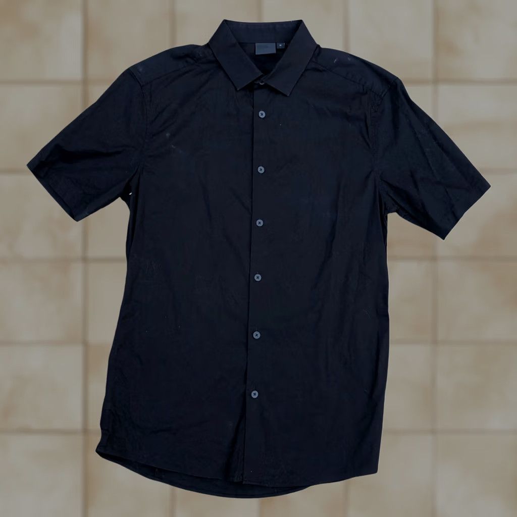 Asos ASOS Button-Down Shirt Men MEDIUM Black Fitted Top Short Sleeve Button Up Shirt Size US M / EU 48-50 / 2 - 1 Thumbnail