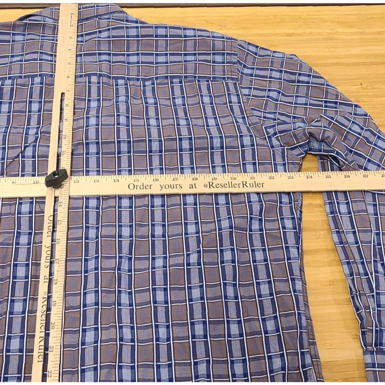 Luchiano Visconti Luchiano Visconti Shirt Long Sleeve Button-Up Plaid Brown Blue Mens L Regular Multicolor Modern Classic Mens Size US L / EU 52-54 / 3 - 7 Thumbnail