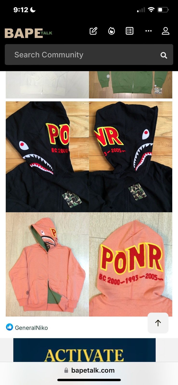 Bape Salmon shark hoodie (aka sec gen) Size US M / EU 48-50 / 2 - 13 Thumbnail