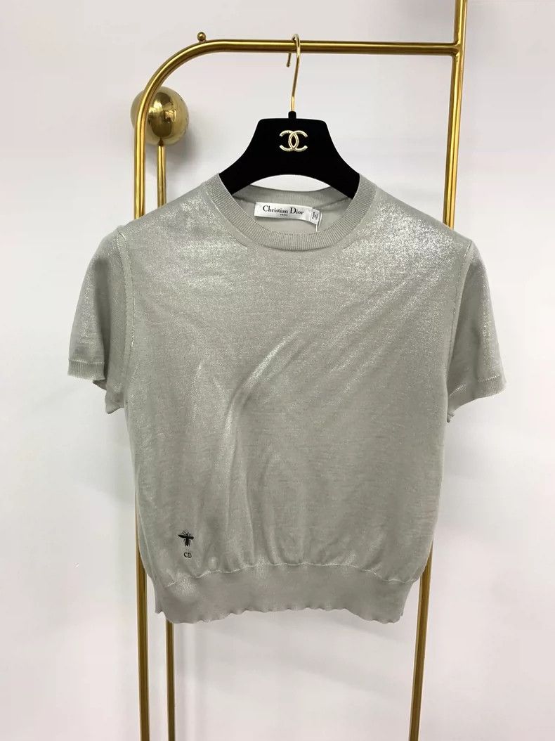 Dior Dior Silver gray short-sleeved T-shirt Size XS / US 0-2 / IT 36-38 - 1 Thumbnail