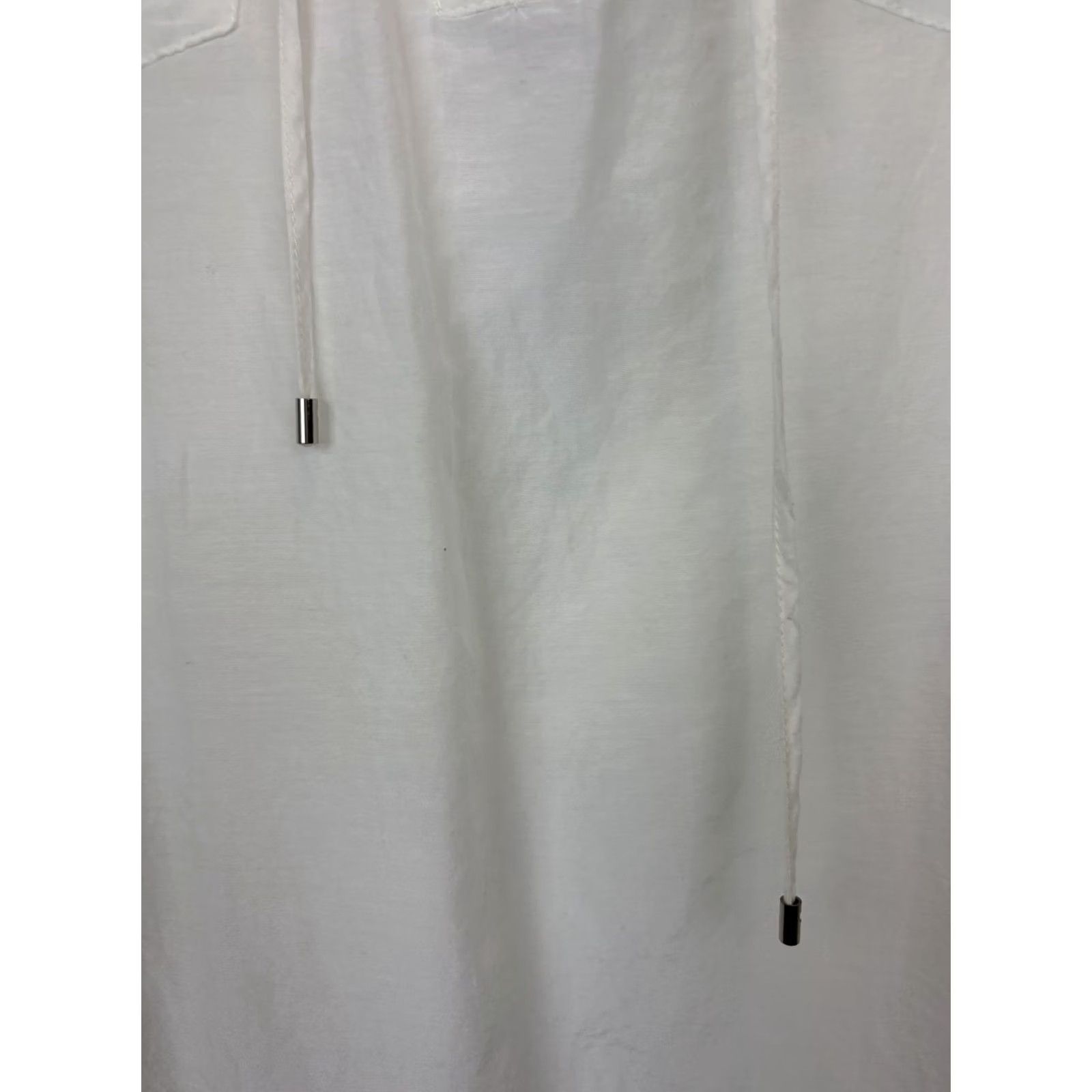 Vintage White Cottage Coastal Beach Lace Up Sheer Poet Button Shirt Women 10 Size L / US 10 / IT 46 - 4 Thumbnail