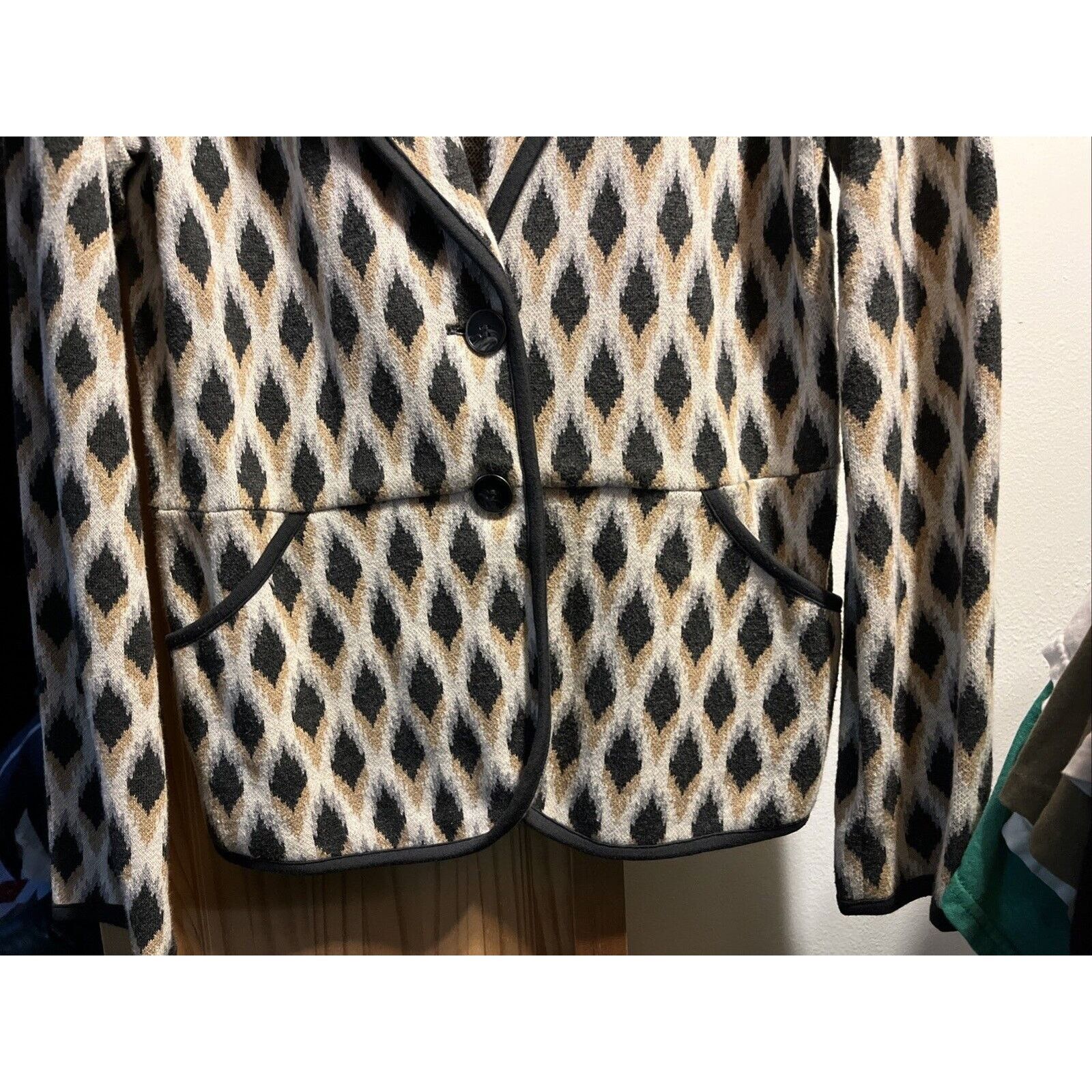 Pendleton Pendleton Brown Cotton Diamond Argyle Blazer Jacket Womens S Size S / US 4 / IT 40 - 6 Thumbnail