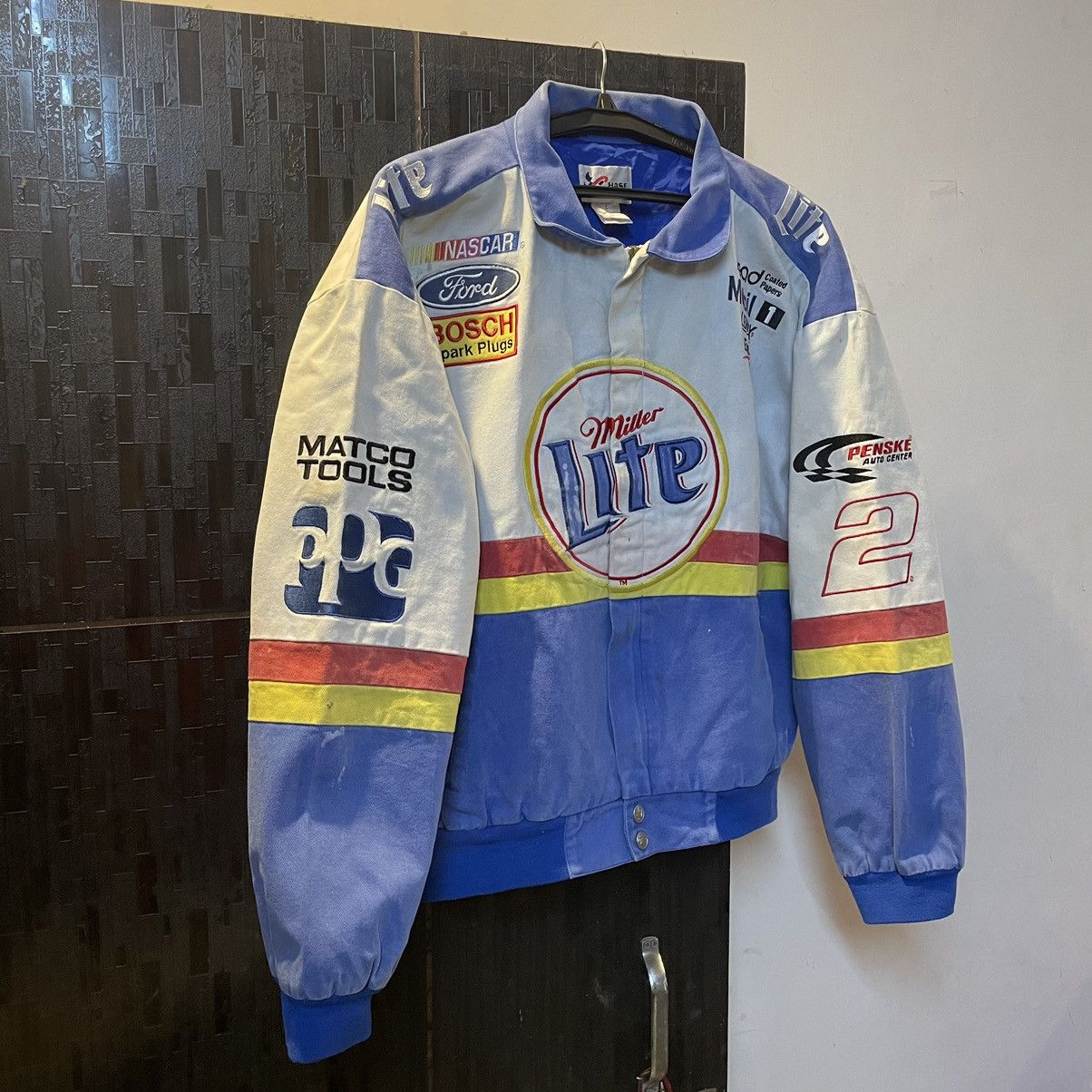 Jeff Hamilton Vintage Jeff Hamilton Miller Lite Nascar Jacket Size US L / EU 52-54 / 3 - 5 Thumbnail