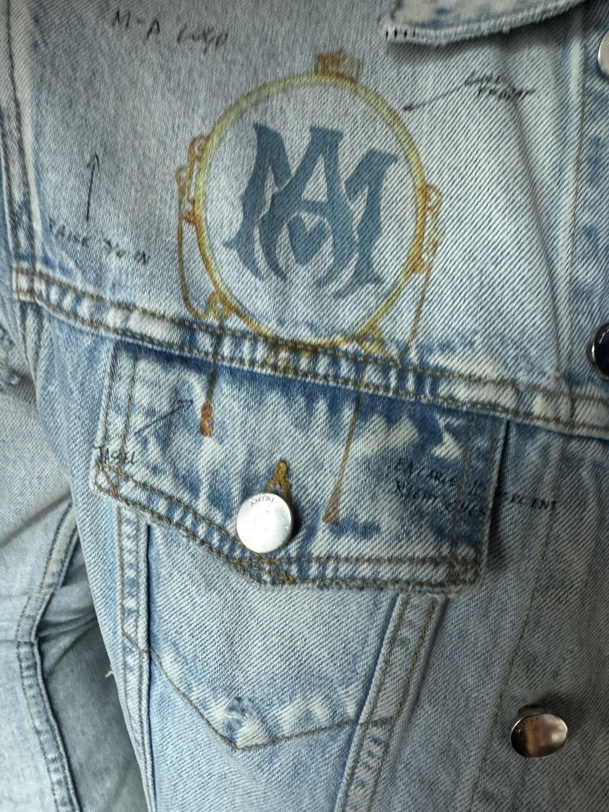 Amiri Amiri Zig Zag denim jacket Size US L / EU 52-54 / 3 - 4 Thumbnail