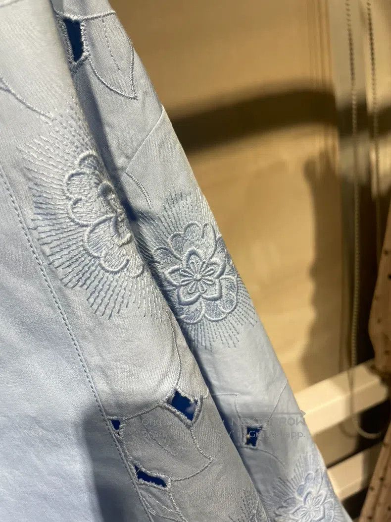 Valentino Valentino Heavy industry embroidered blue shirt Size M / US 6-8 / IT 42-44 - 3 Thumbnail