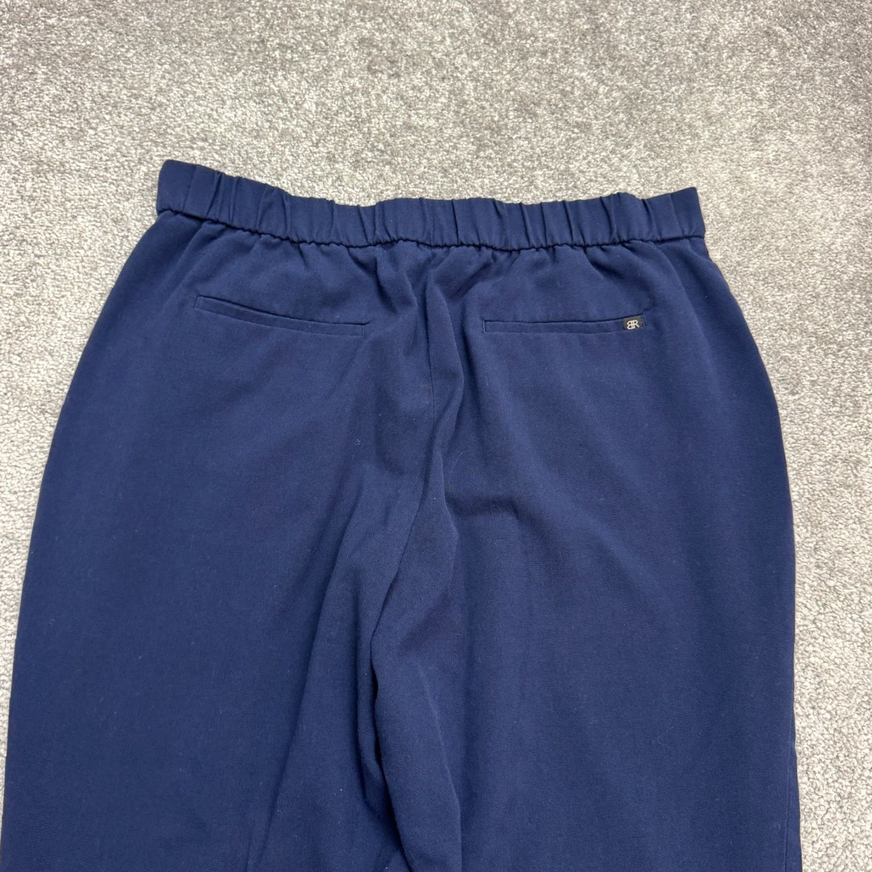 Banana Republic Banana Republic Pants Women 12 Navy Blue Straight Leg Pull On Twill Legwear Regular Inseam 26.5 in 33 in Front Flat Color Blue Size 34" / US 12 / IT 48 - 4 Thumbnail