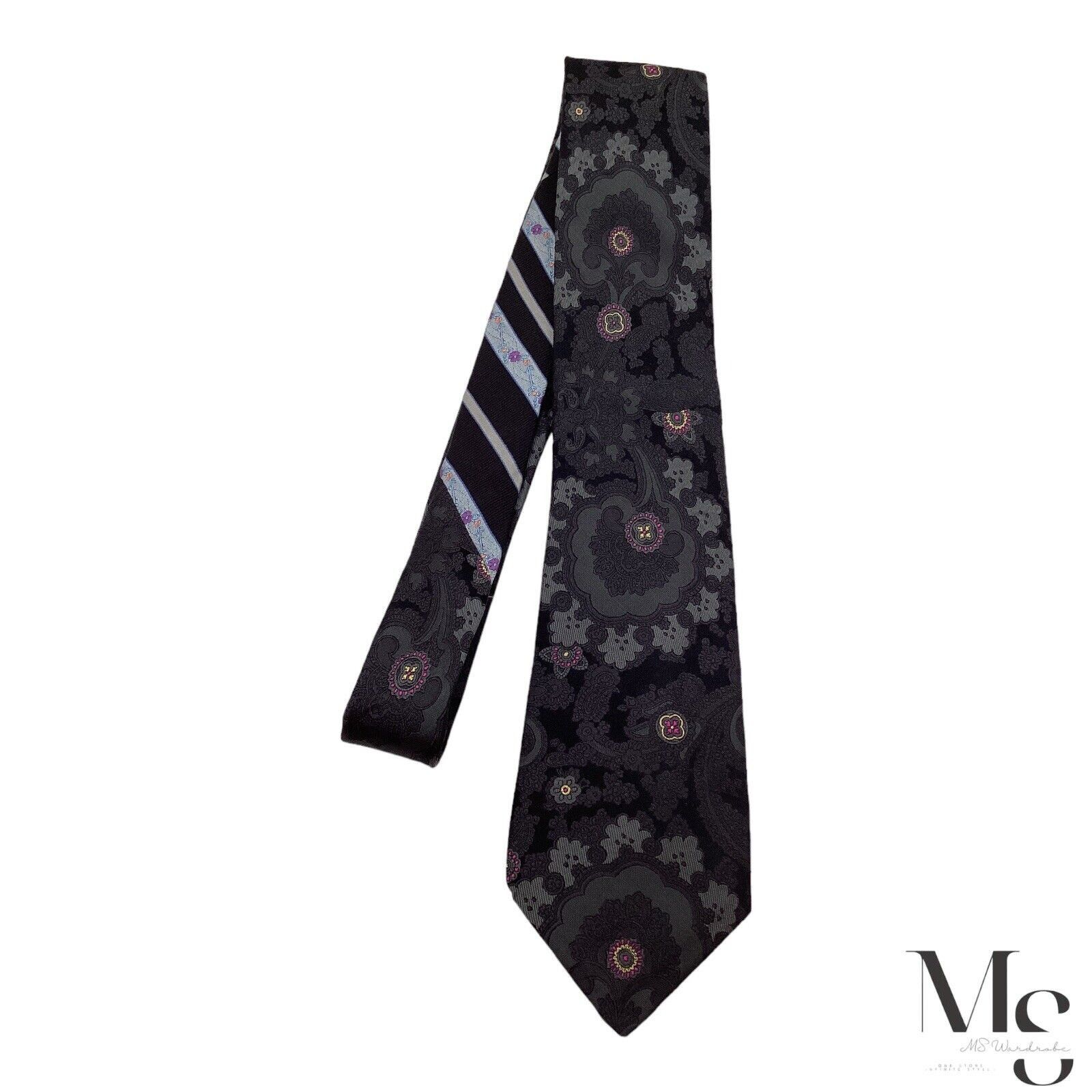 Robert Graham ROBERT GRAHAM Black Paisley Silk Tie Made In USA W: 3.5" E C Size ONE SIZE - 7 Thumbnail