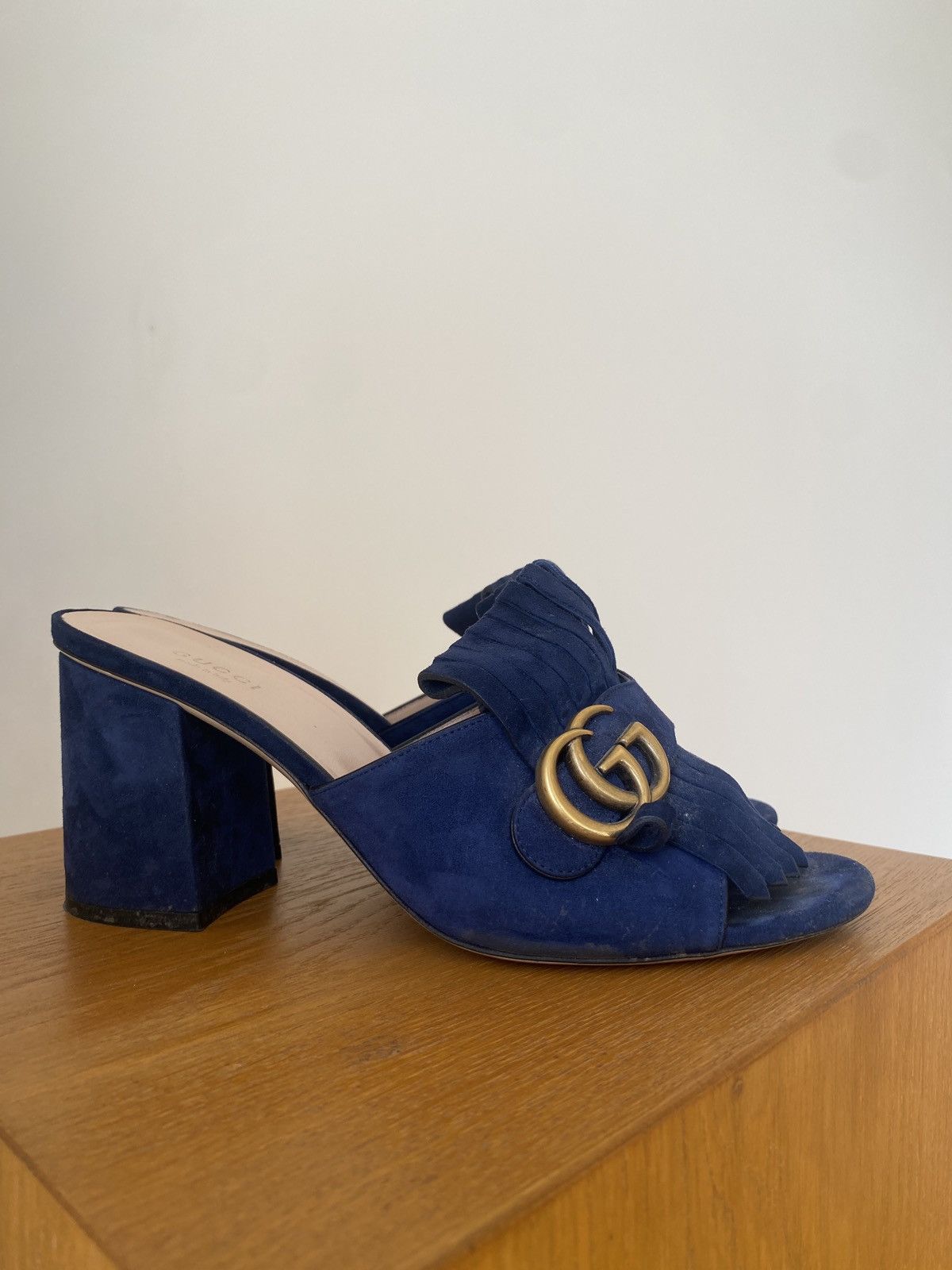 Gucci Gucci Marmont Blue Logo Mule Size US 9 / IT 39 - 3 Thumbnail