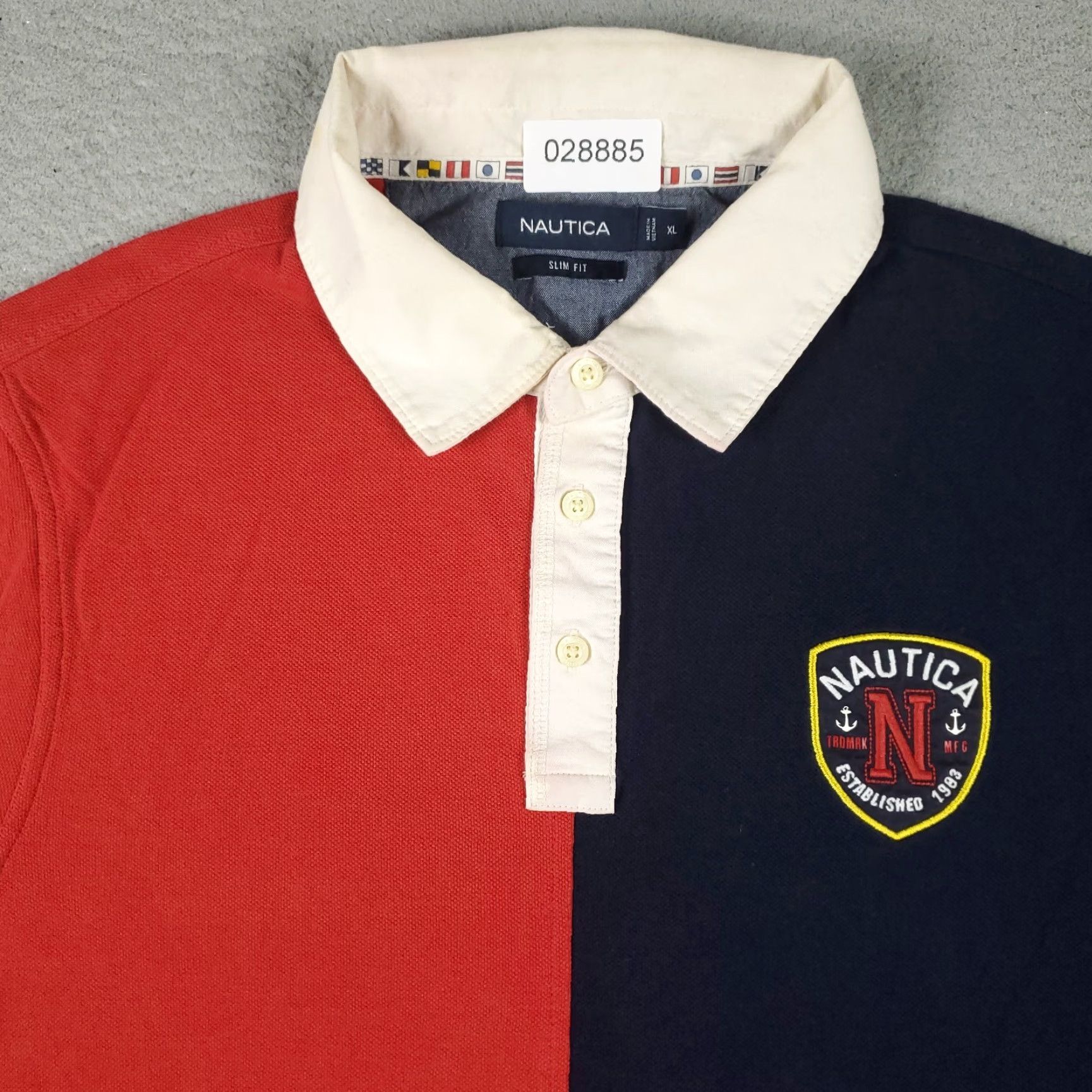 Nautica Nautica Polo Shirt Mens XL Colorblock Short Sleeve Collared Button Classic Casual Adult XL Red Blue Slim Fit Size US XL / EU 56 / 4 - 2 Thumbnail
