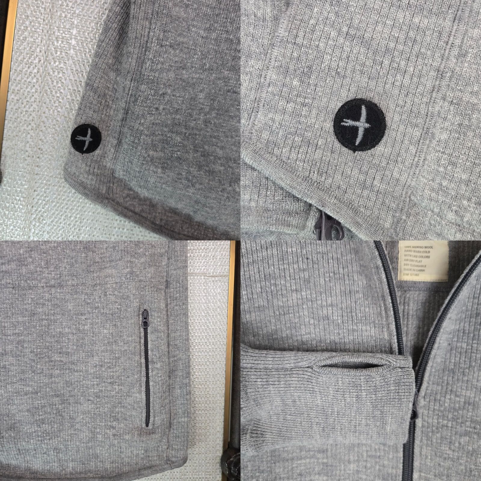 Relwen Relwen Mens Small 100% Merino Wool Full Zip Sweater Jacket Thick Pockets Gray Size US S / EU 44-46 / 1 - 8 Thumbnail