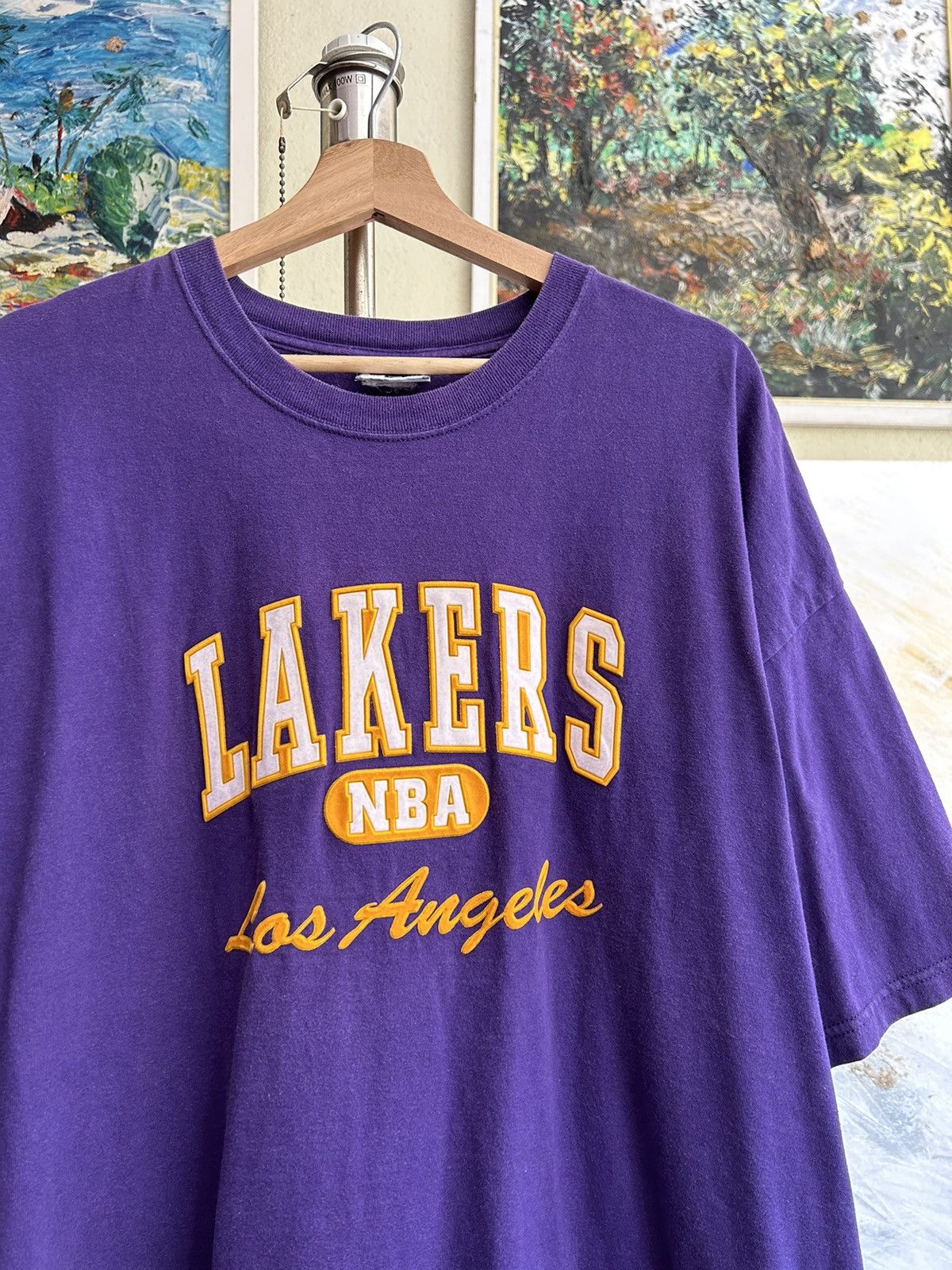 NBA × Vintage Lakers Nba Tshirt Oversized Size US XXL / EU 58 / 5 - 4 Thumbnail