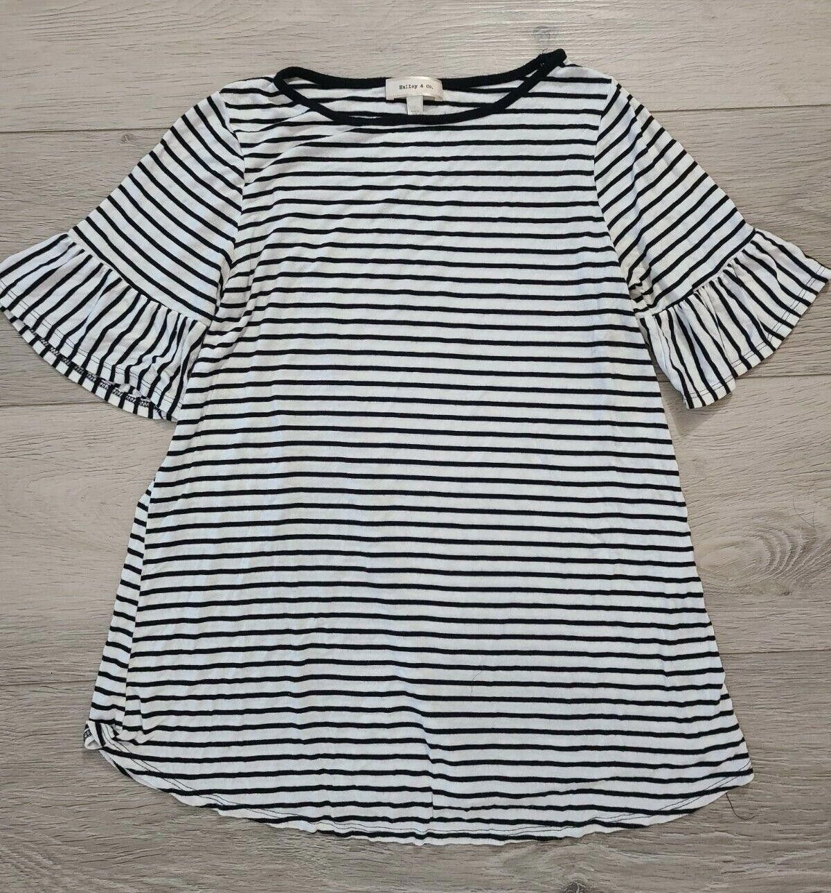 Designer Hailey And Co Top Size Small Black White Striped Short Size S / US 4 / IT 40 - 1 Thumbnail