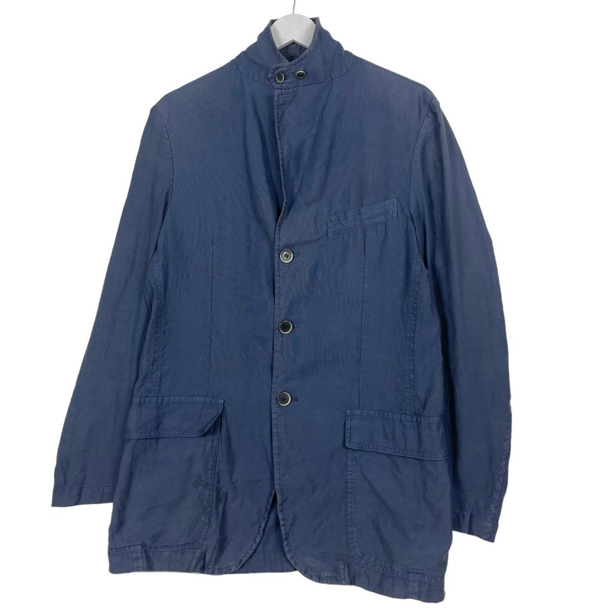 Corneliani × SHINE LUXURY 💥CORNELIANI NAVY FRENCH CHORE STYLE LINEN JACKET Size US M / EU 48-50 / 2 - 2 Thumbnail