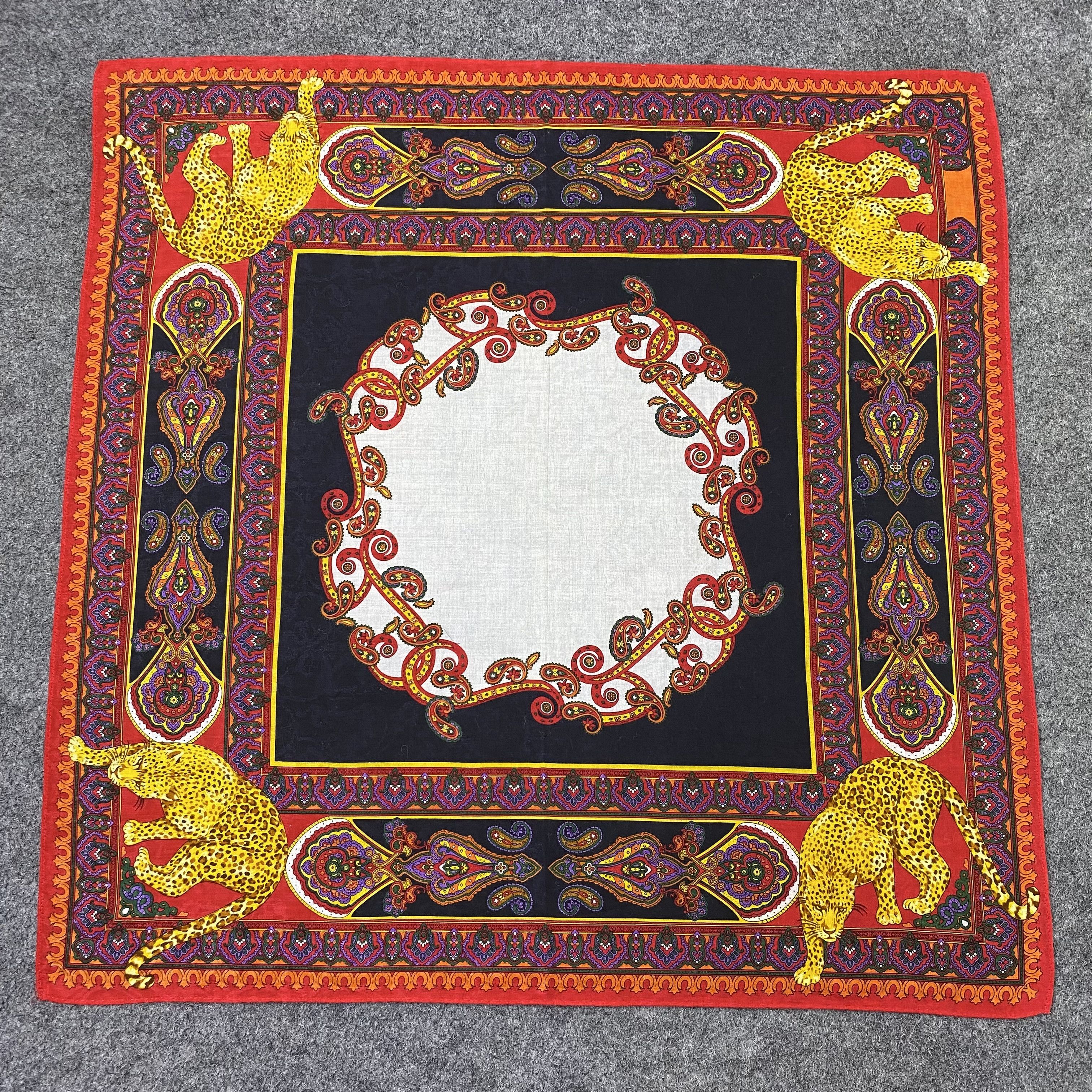 Japanese Brand Vintage Leopard Handkerchief Neckerchief Bandana-B1833 Size ONE SIZE - 3 Thumbnail