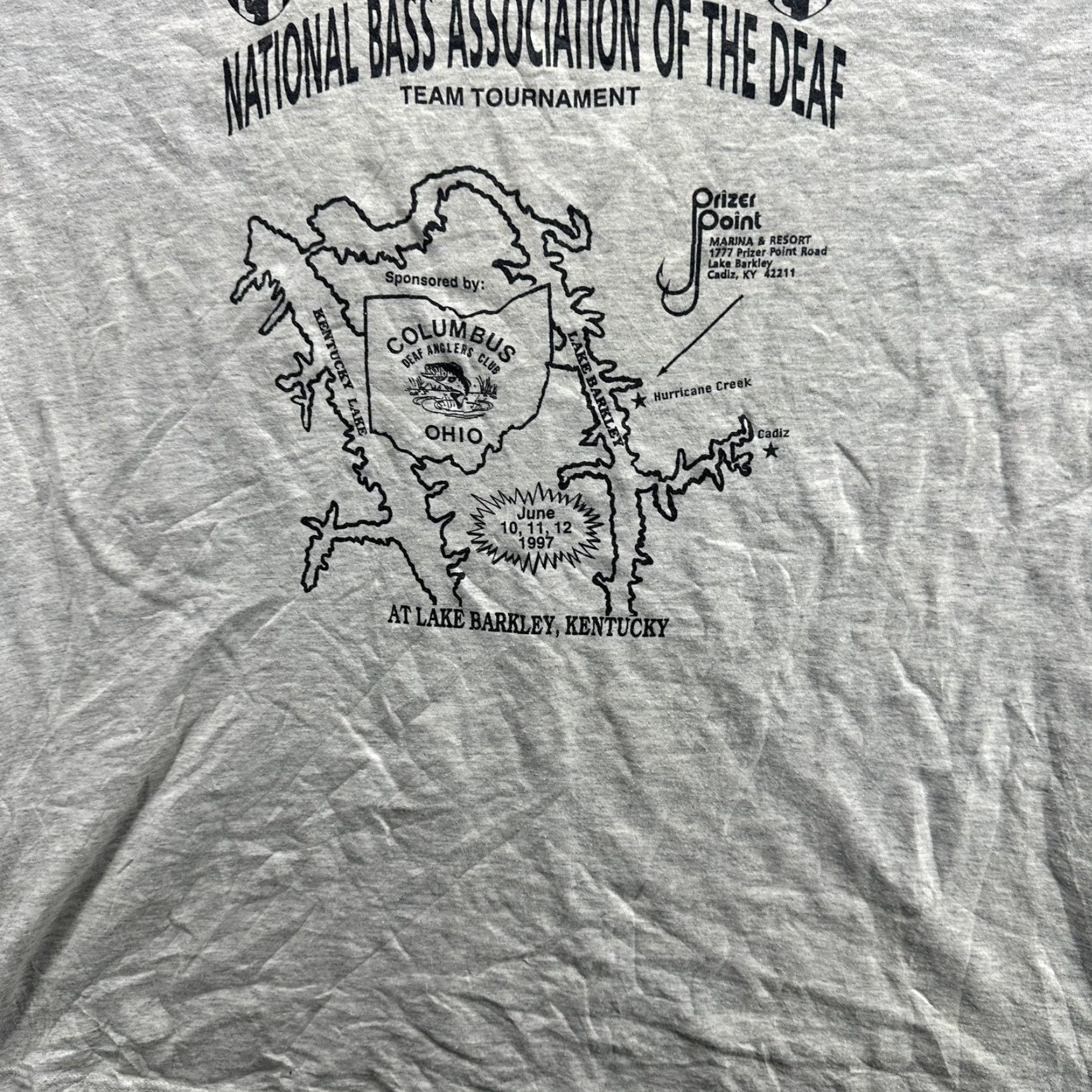Jerzees VINTAGE National Bass Association Shirt Mens XL Deaf Anglers Club 90s Fishing Gray Jerzees T-Shirt Short Sleeve Crew Neck Graphic Print"} Size US XL / EU 56 / 4 - 5 Thumbnail