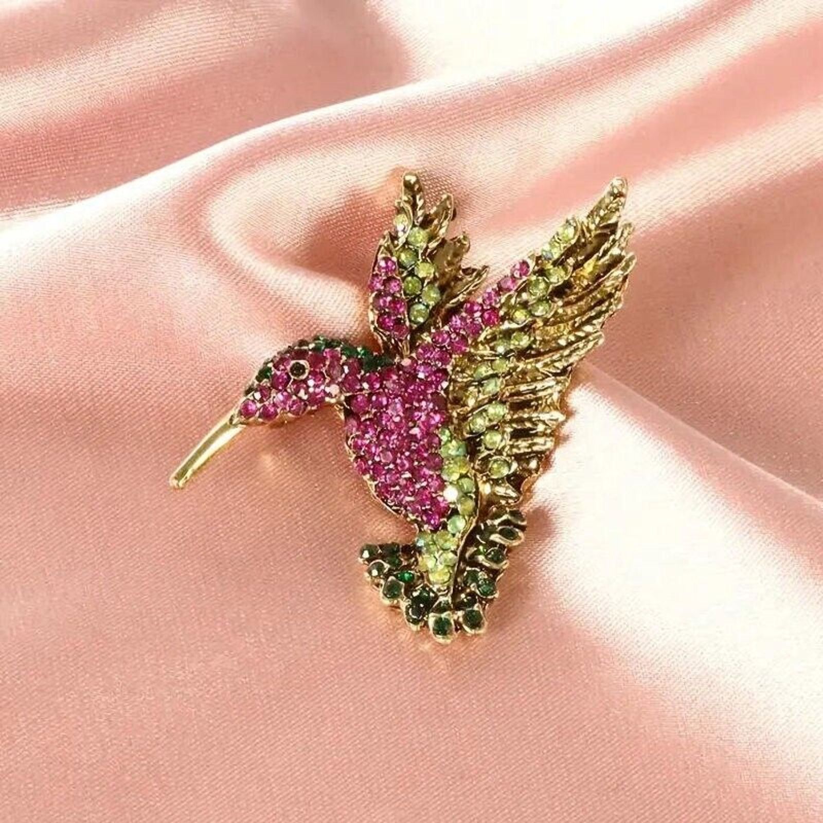 Other Gorgeous Hummingbird Brooch • Aurora Borealis Rhinestones Size ONE SIZE - 2 Thumbnail